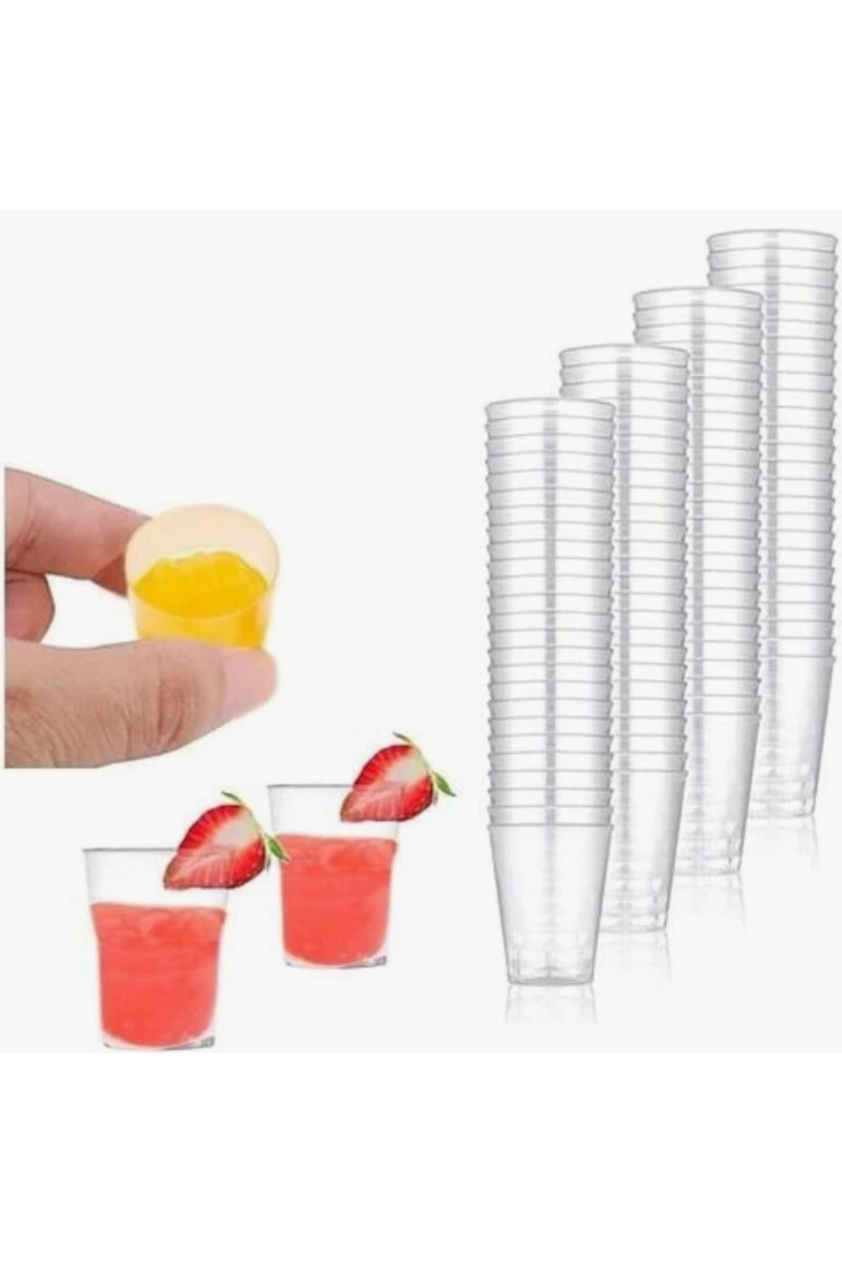 Yogi parti Mika Sert Shot Bardağı Şerbet İkram Bardağı Kahve Yanı 50cc 50 adet Sunumluk