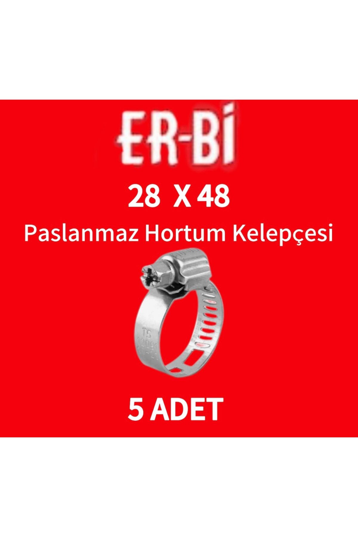 TG STEEL DESİNG Erbi 28-48 mm Paslanmaz Metal Hortum Kelepçesi – 5 ’li Paket