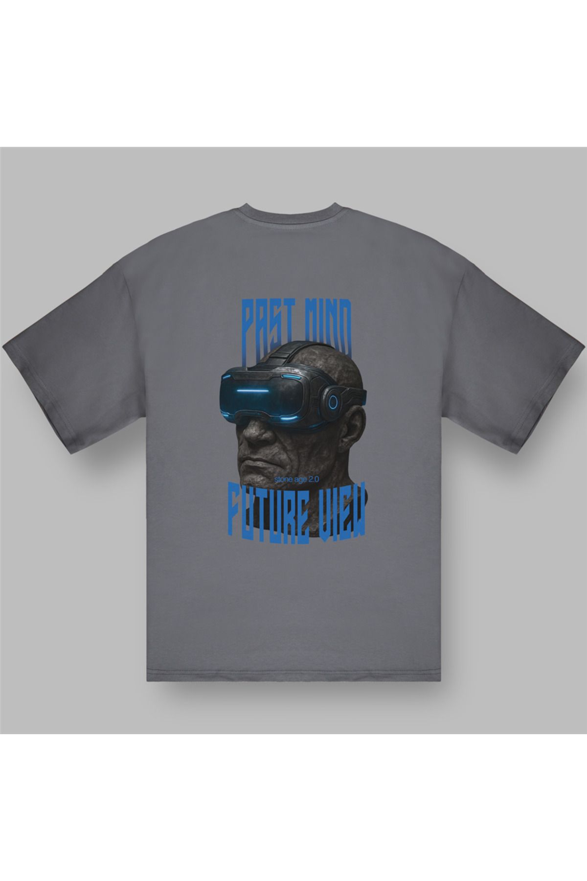 BOYANOVA Past Mind Future View VR Gözlüklü Gri Tişört