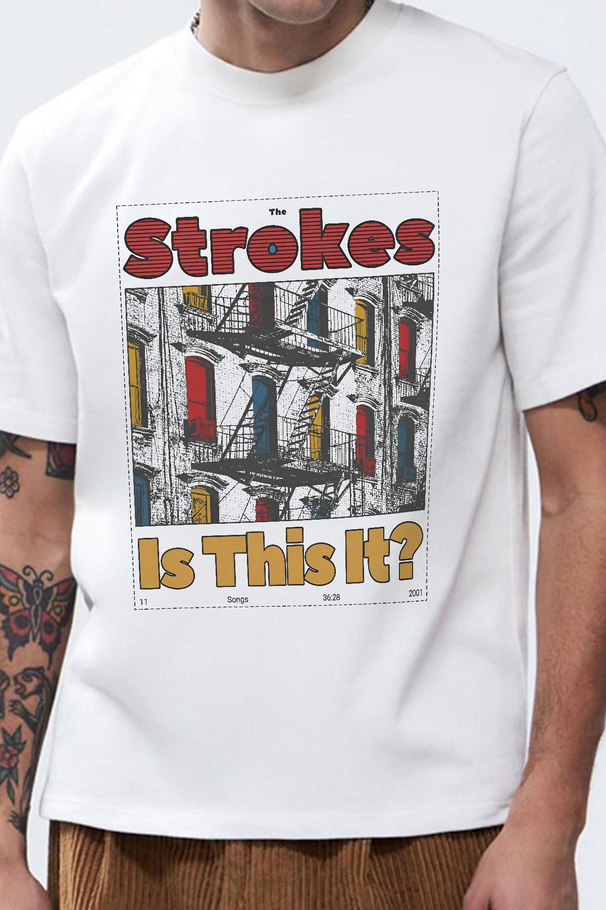 Tee&more. Unisex Regular Fit The Strokes Is This It? Baskılı Premium T-shirt