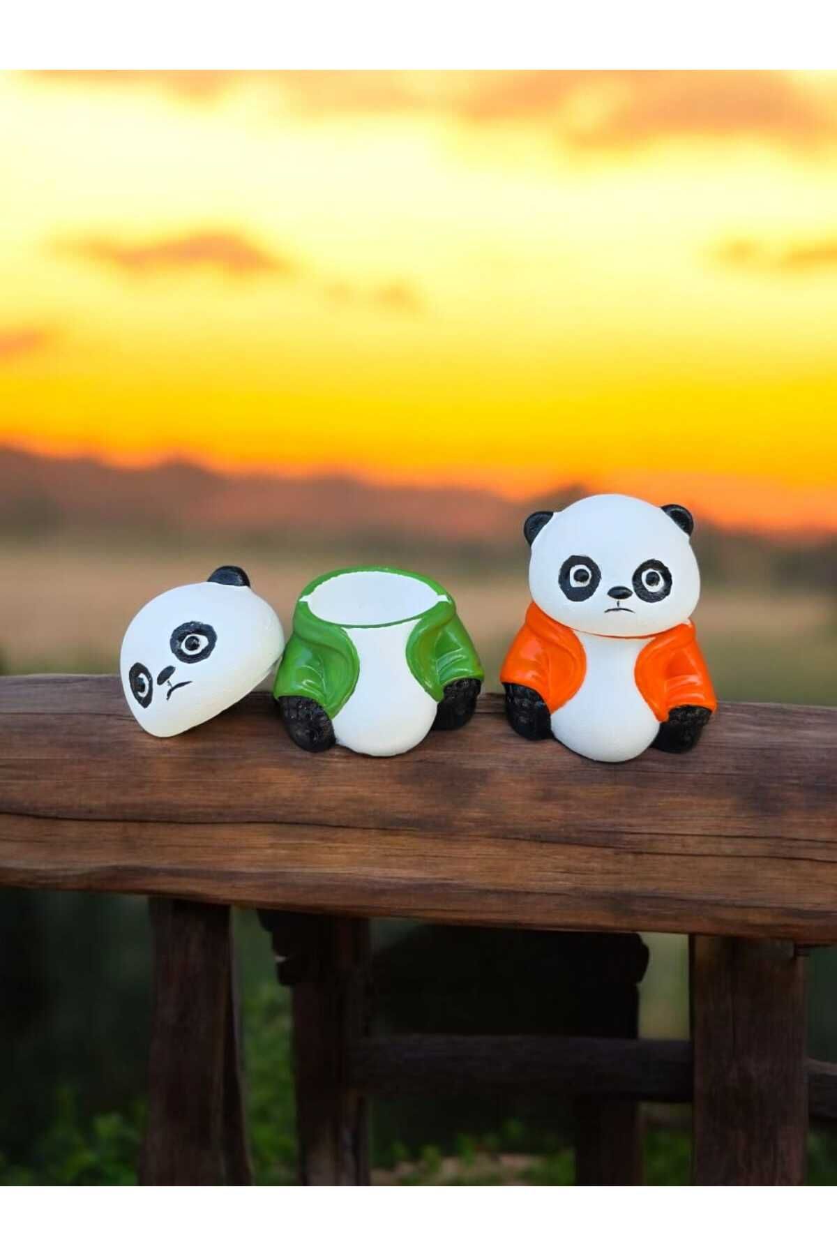 GLOBELUX Dekoratif Lüks Tasarım Panda Kül Tablası Küllük (2li Set)