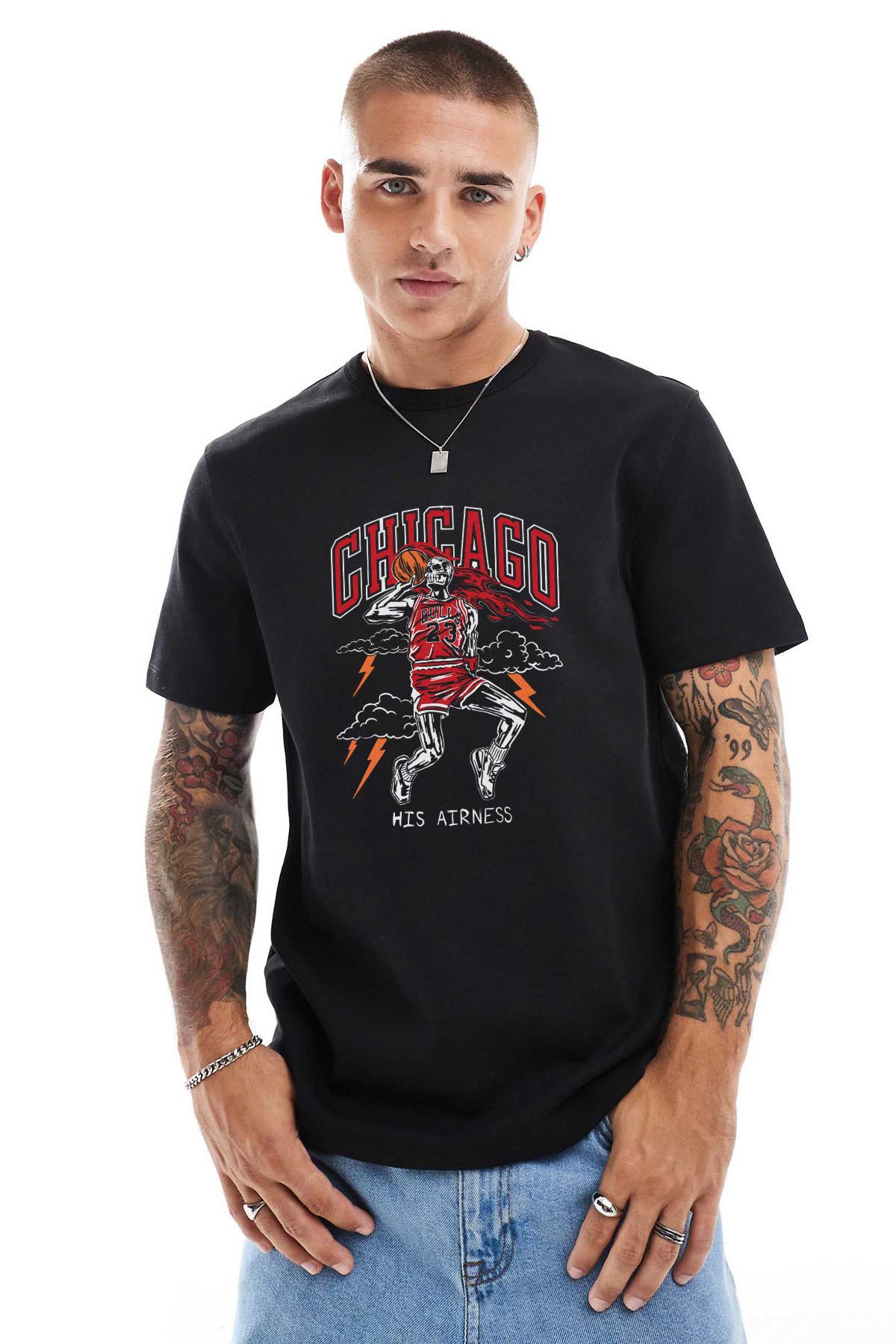 Tee&more. Unisex Regular Fit Michael Jordan His Airness Baskılı Premium T-shirt