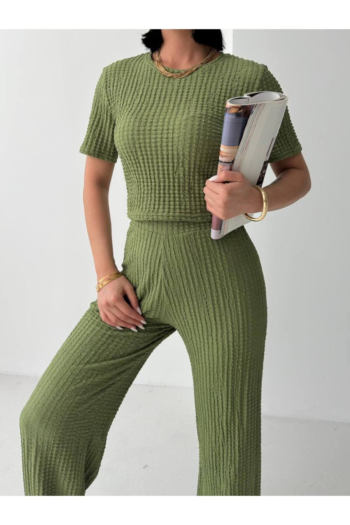 Butik Beyza Bubble Kumaş İkili Takım
