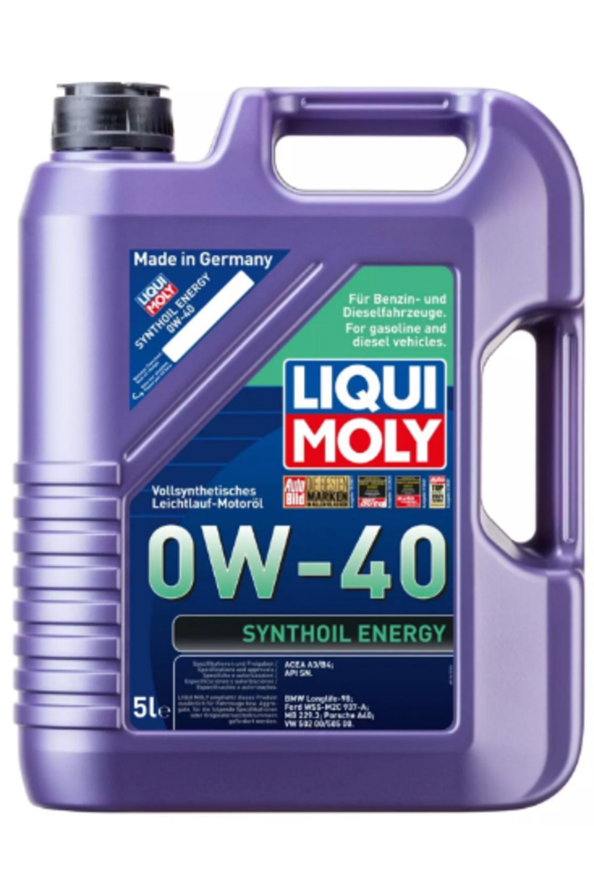Liqui Moly Synthoil Energy 0W-40 Motor Yağı (5 Litre) Yeni Üretim Tarihli