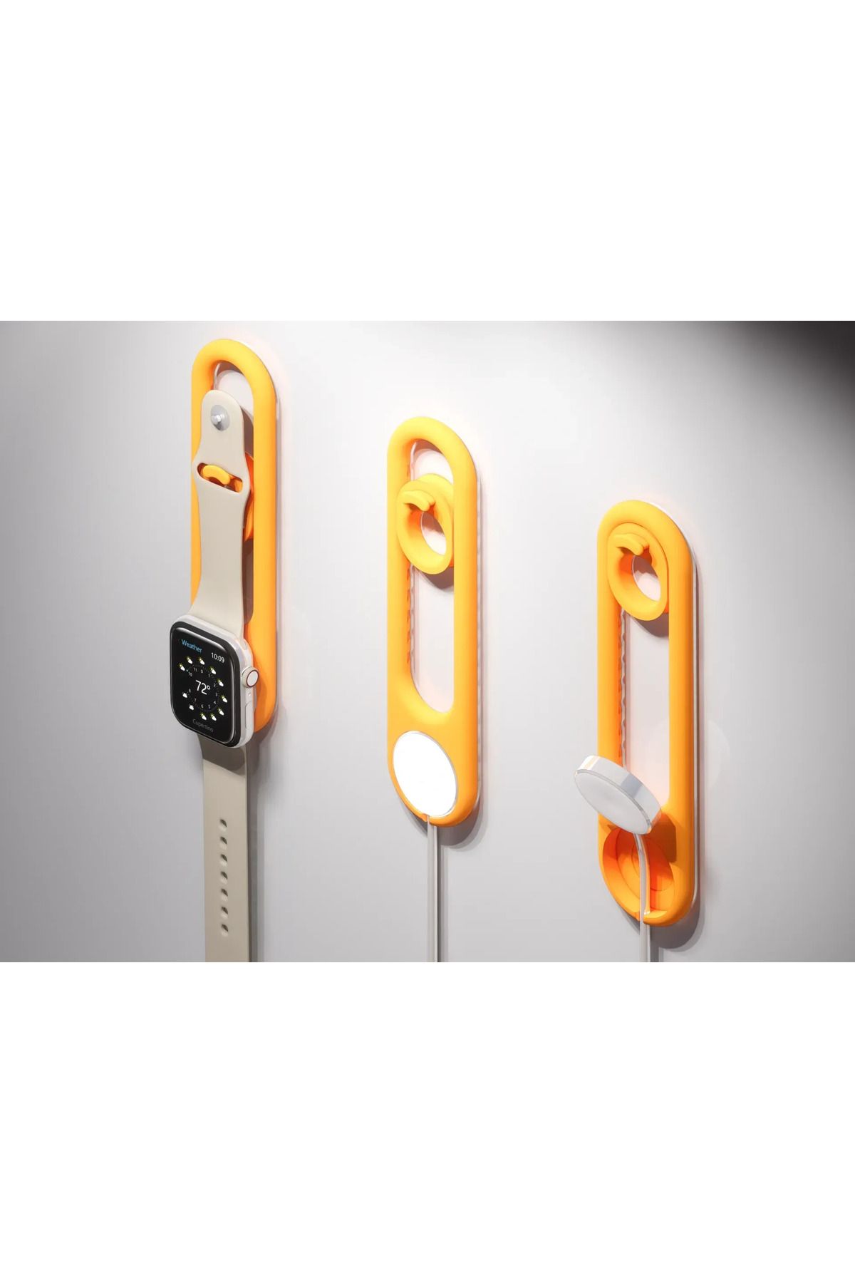 VEMA Apple watch duvara monte şarj standı/ 3 Adet Ayarlanabilir saat tutucu