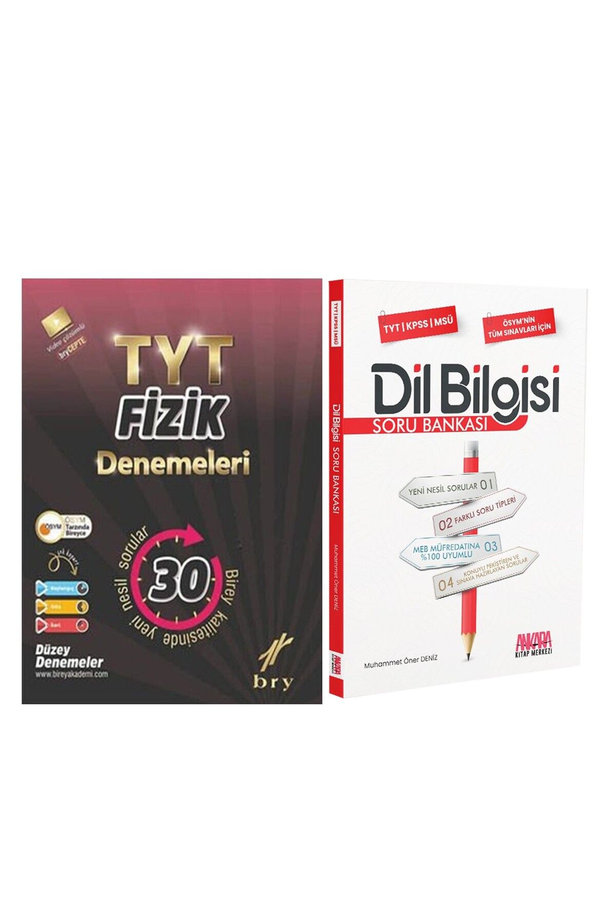 Ankara Kitap Merkezi Birey Yayınları TYT Fizik 30 Deneme ve AKM Dil Bilgisi Soru Bankası Seti 2 Kitap