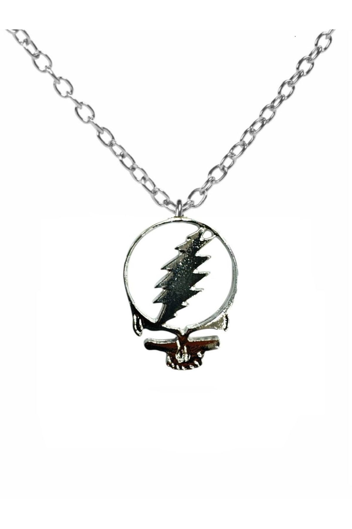 Herşey Nota Grateful Dead Temalı Metal Kolye – 60 cm Zincirli Rock Aksesuarı
