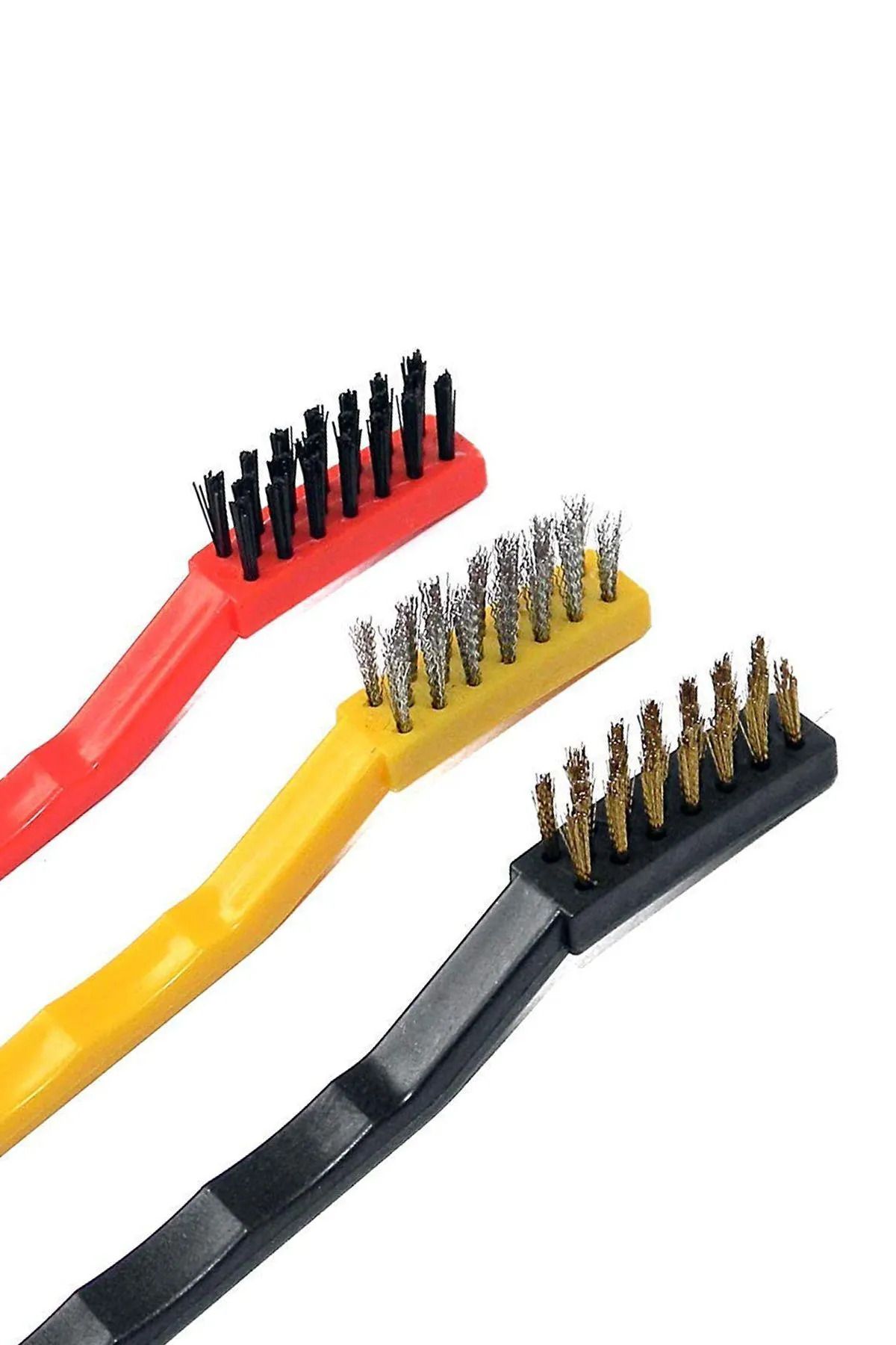HANK TİCARET 3'lü Temizlik Fırçası Seti - 18 cm, Yumuşak ve Sert Tel ile Derin Köşe Temizliği için İdeal