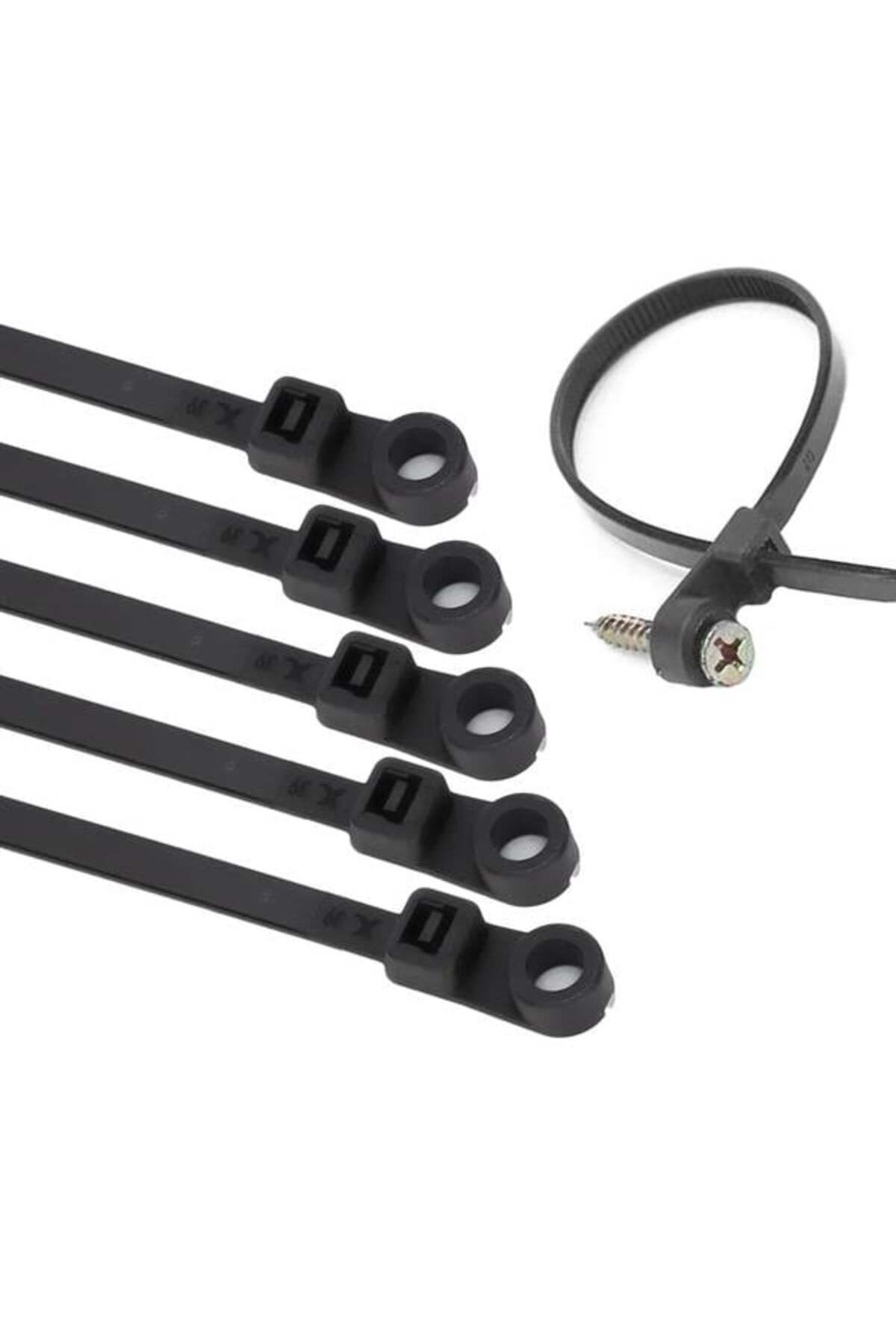 Pazarcan Powermaster Pm-26326 Vida Delikli Kablo Bağı Plastik Kelepçe 100Lü Paket Siyah 2.5X100Mm