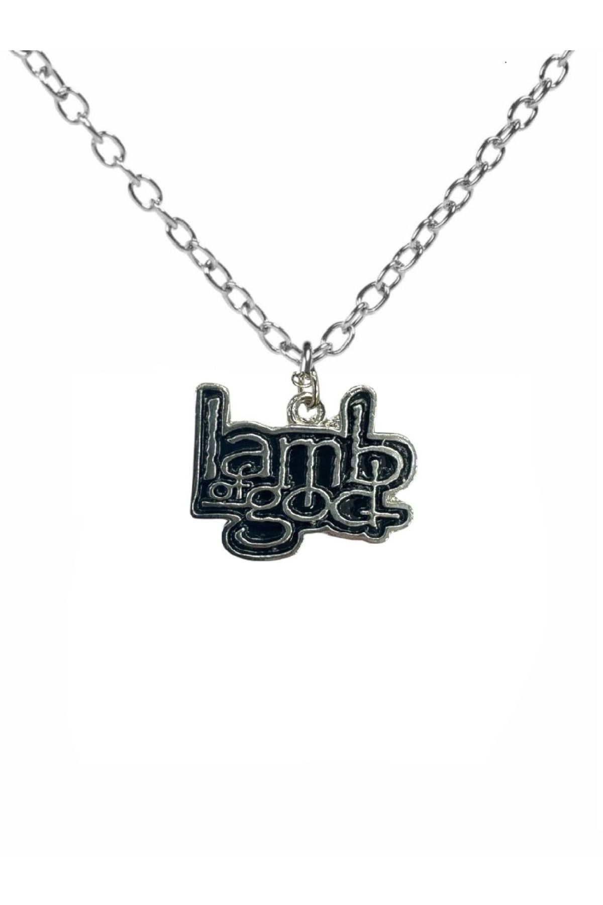 Herşey Nota Lamb of God Logolu Metal Kolye – 60 cm Zincirli Rock & Metal Unisex Takı