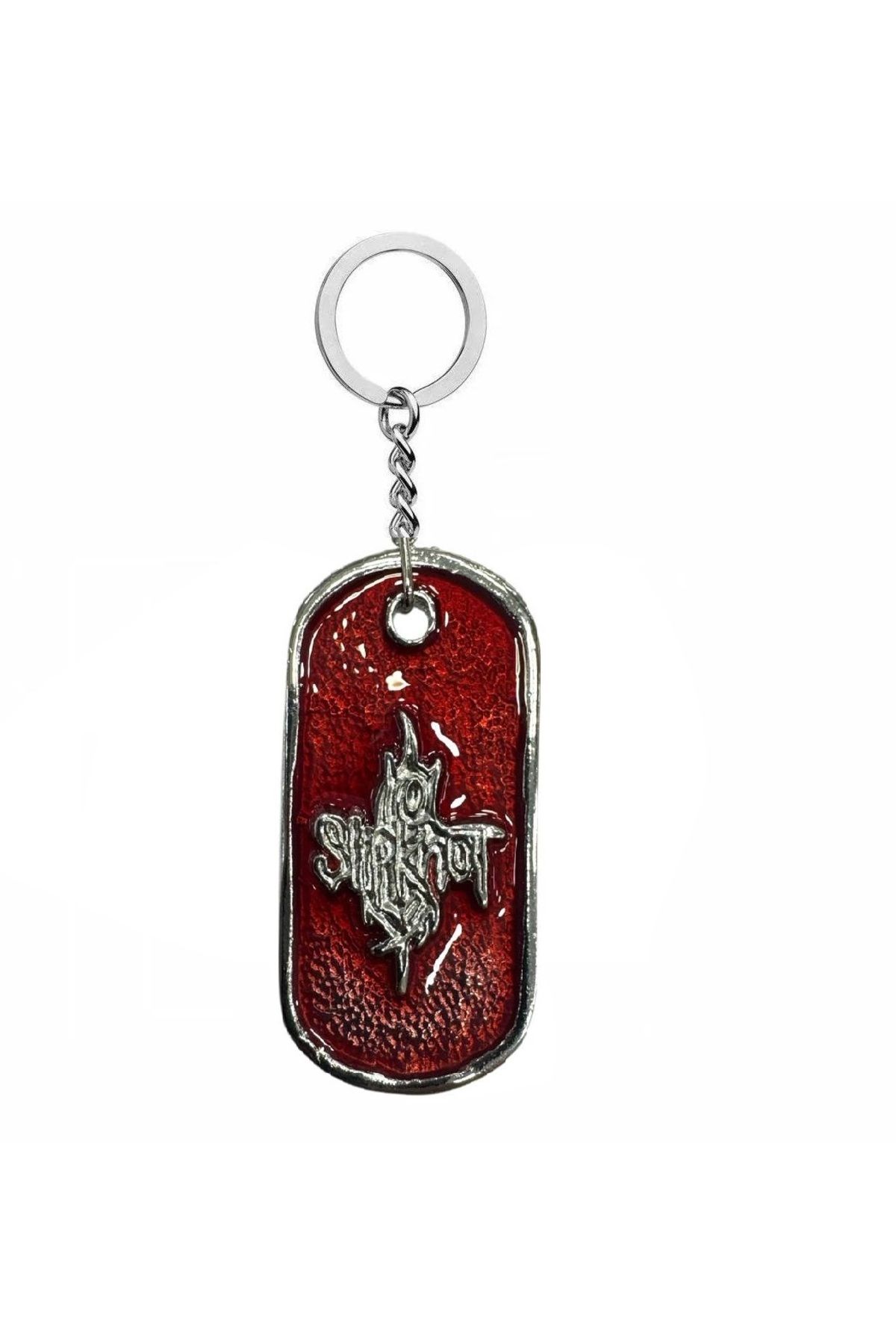 Herşey Nota Slipknot Kırmızı Metal Anahtarlık – Heavy Metal & Rock Unisex Aksesuar