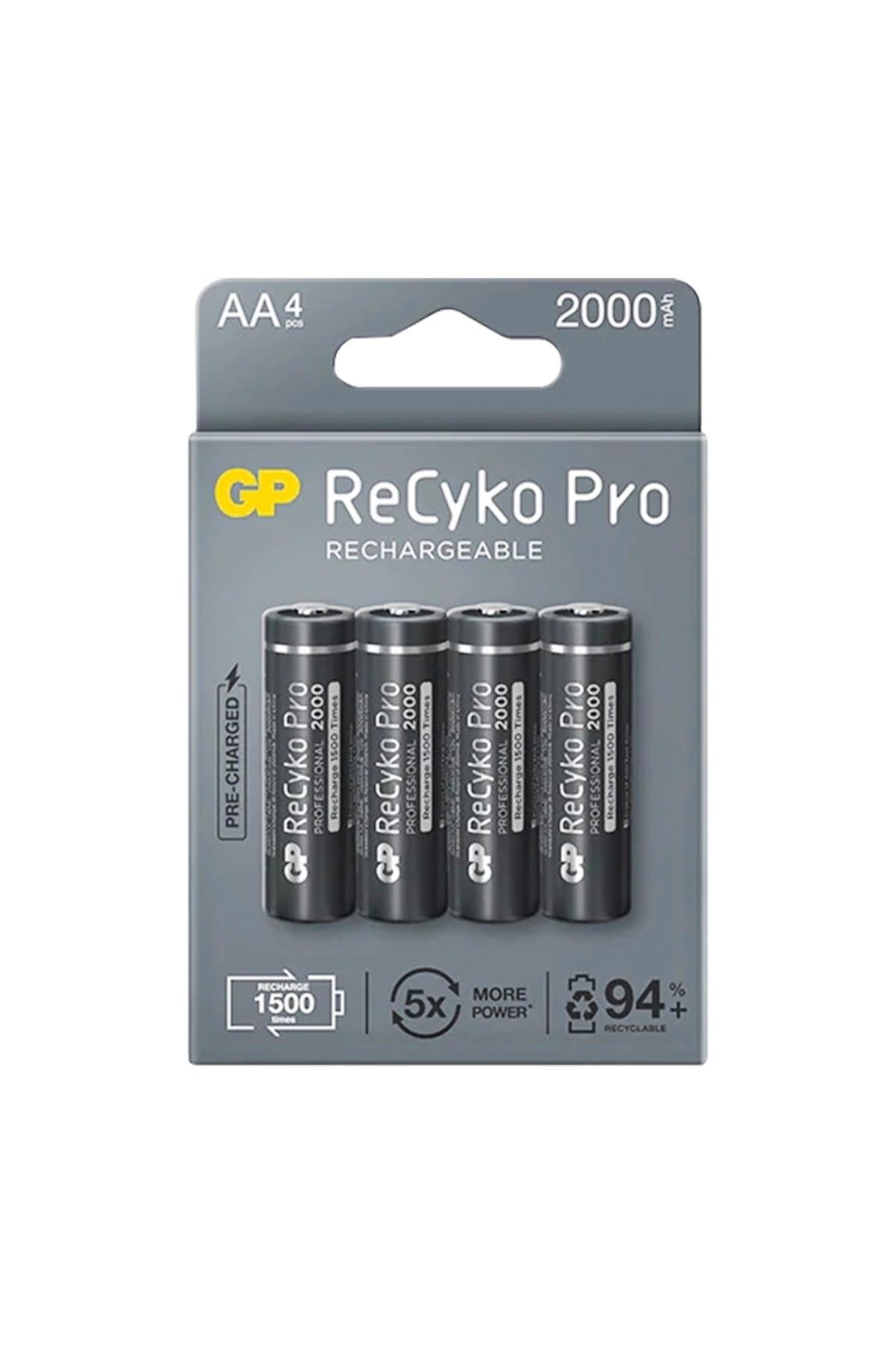 emosavm Gp Recyko Pro Aa 2000 Mah Şarjlı 4lü Pil Gp210aahcb-2eb4 (gprhc212b309)