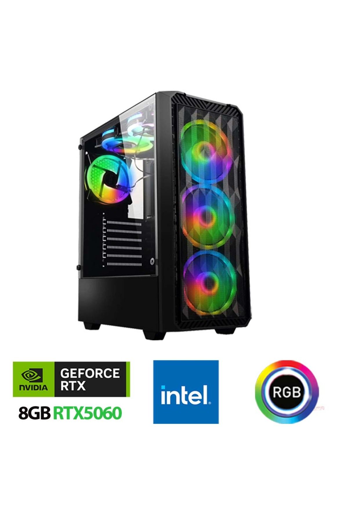 XASER Xsr1115 i5 12400F 32GB Ram 1TB M.2 NVMe SSD 8GB RTX5060 Oyuncu Masaüstü Bilgisayarı