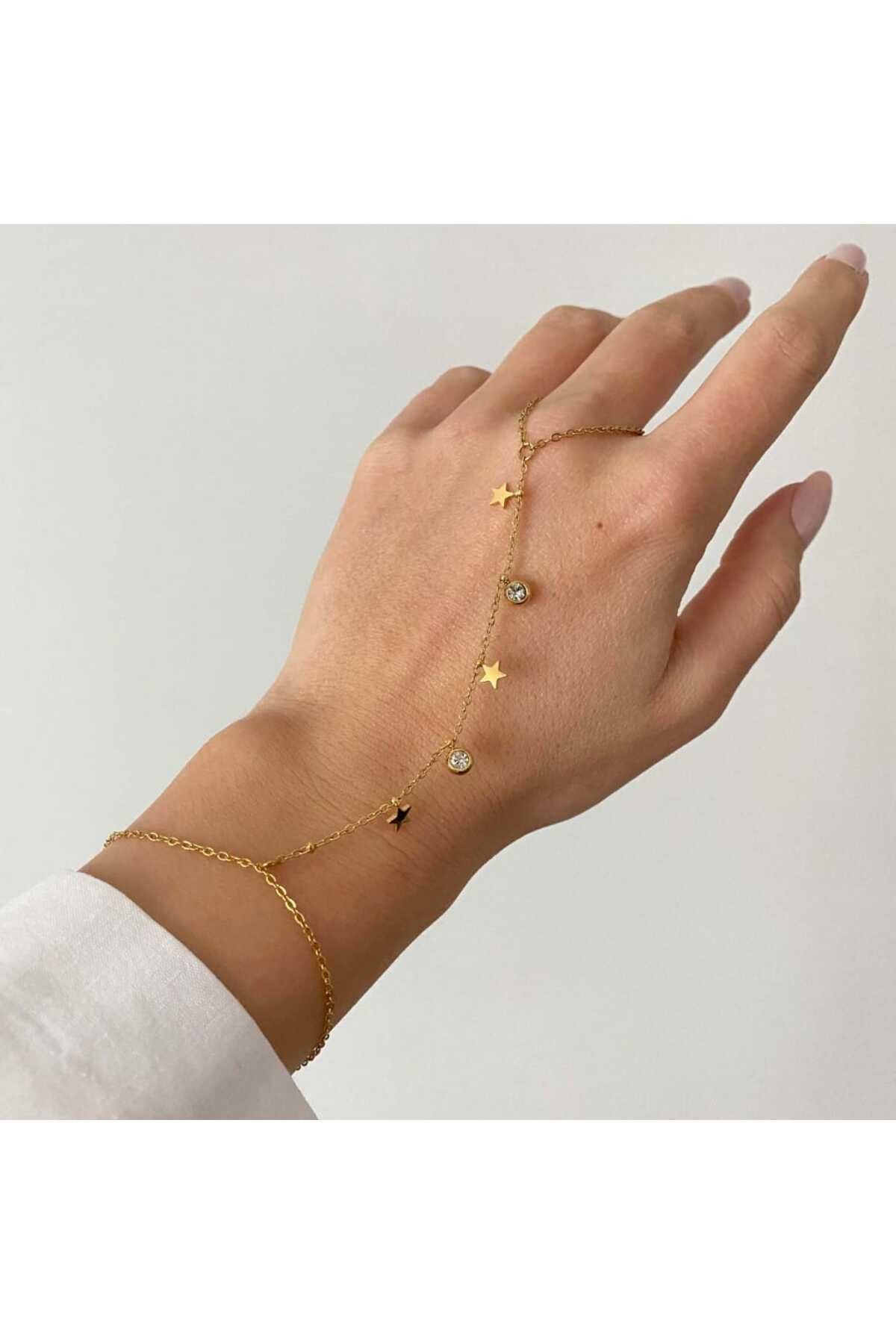 AKSESUARIM TREND,ÇELİK,ZİRKON TAŞLI,ŞIK YILDIZ MODEL GOLD ŞAHMERAN(KARARMAZ,ANTİALERJİK)