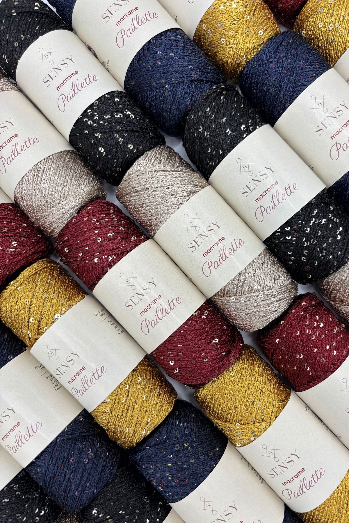 SENSY-Paillette Polyester Macrame Sequin Thread Polyester Macrame Thread Supla Thread Sequin Bag Thread Claret Red 7