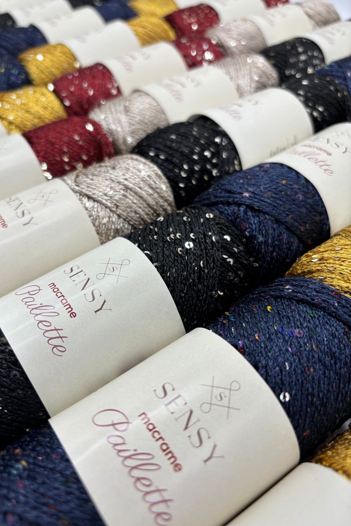 SENSY-Paillette Sequin Polyester Macrame Thread Polyester Macrame Thread Supply Thread Sequin Bag Thread Gold 6