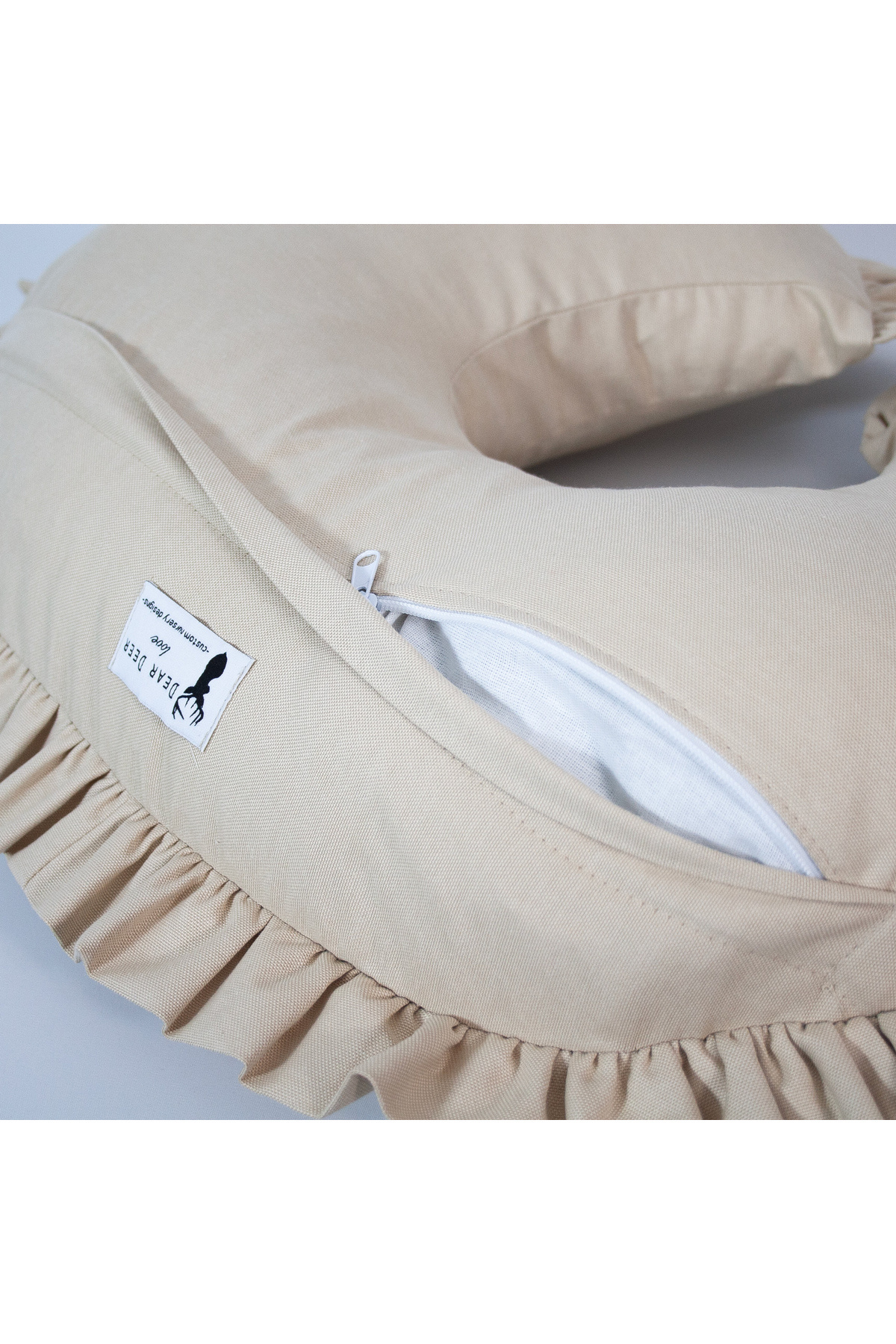 Dear Deer Love Fırfırlı Emzirme Yastığı Bej fotoğrafı 3 (önizleme)