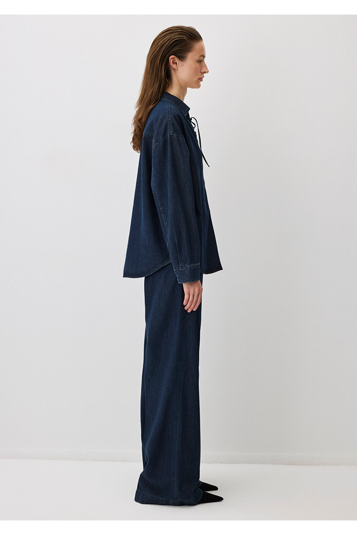 Delphine Mavi Edition Rinse Jean Gömlek Loose Fit / Bol Rahat Kesim 1211134-90594 — آبی — تصویر 5 از 6