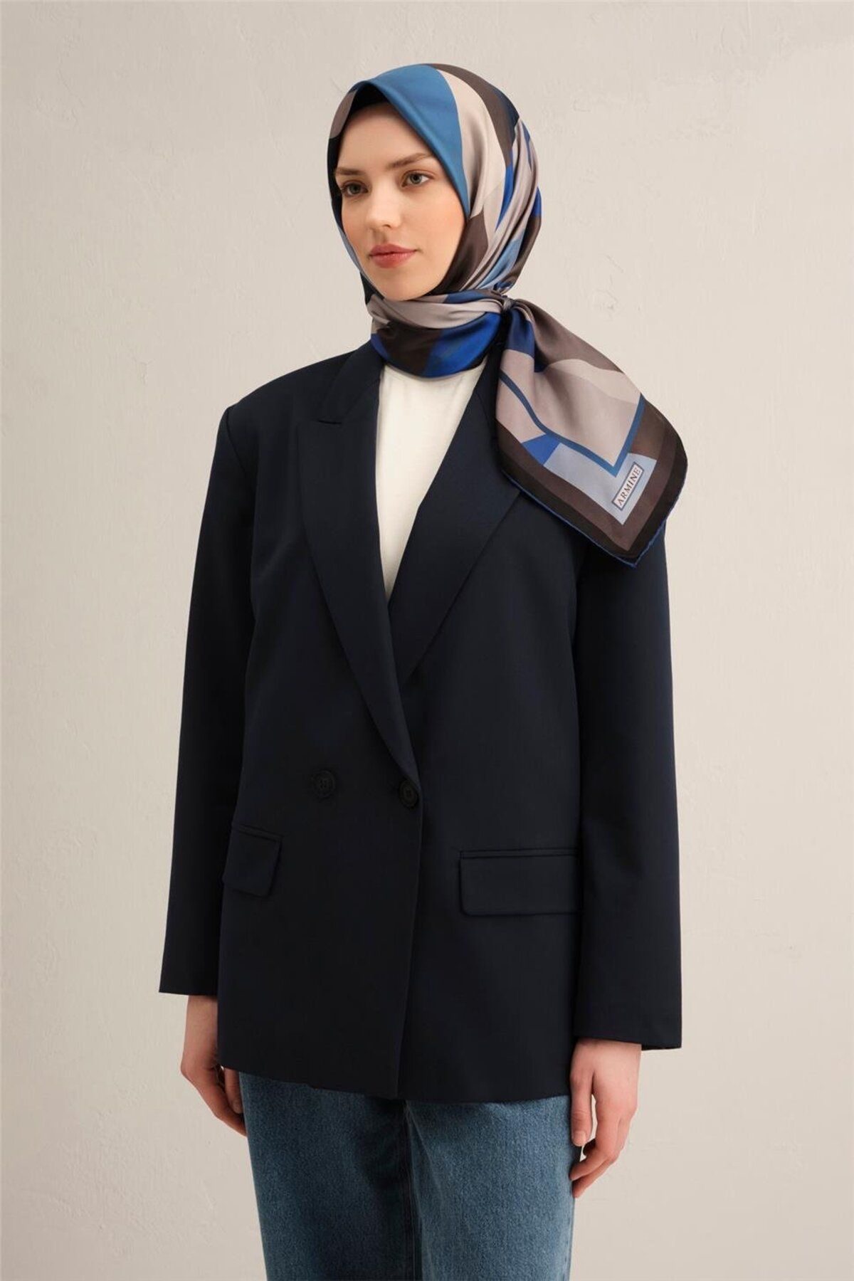 Armine Desenli Saf İpek Twill Eşarp 9331- 58