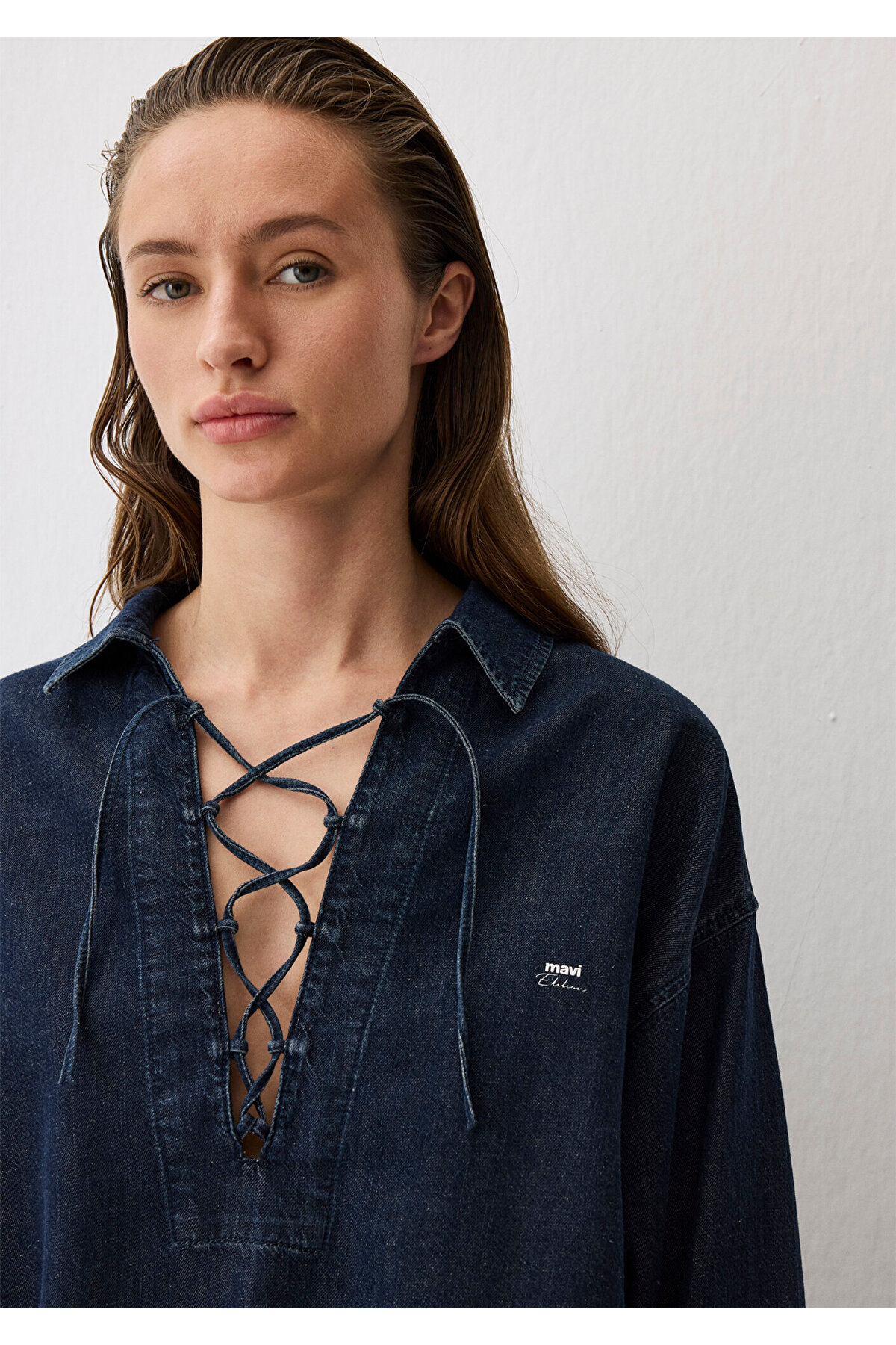 Delphine Mavi Edition Rinse Jean Gömlek Loose Fit / Bol Rahat Kesim 1211134-90594 — آبی — تصویر 6 از 6