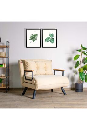 Pafu Sando Tekli Katlanır Yataklı Koltuk - Krem