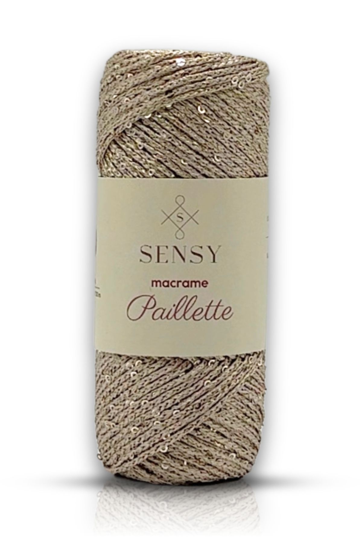 SENSY-Paillette Sequin Polyester Macrame Thread Polyester Sequin Macrame Thread Sequin Bag Thread Milky Coffee 1