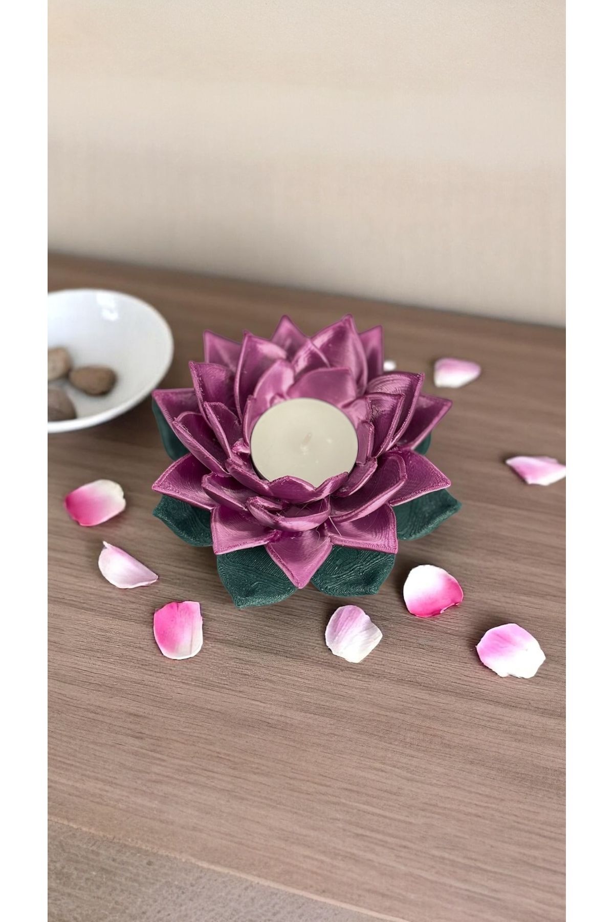 BKShape Flora Shine Lotus Çiçeği Mumluk