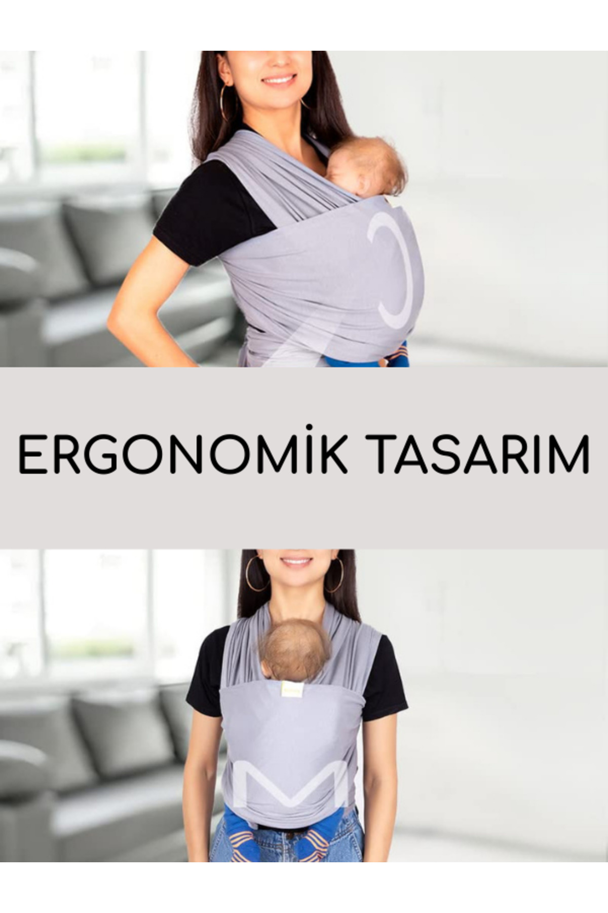 EGGBABY Pamuklu Esnek Ve Ergonomik Bebek Sling Yenidoğandan Itibaren Güvenli Taşıma fotoğrafı 2 (önizleme)