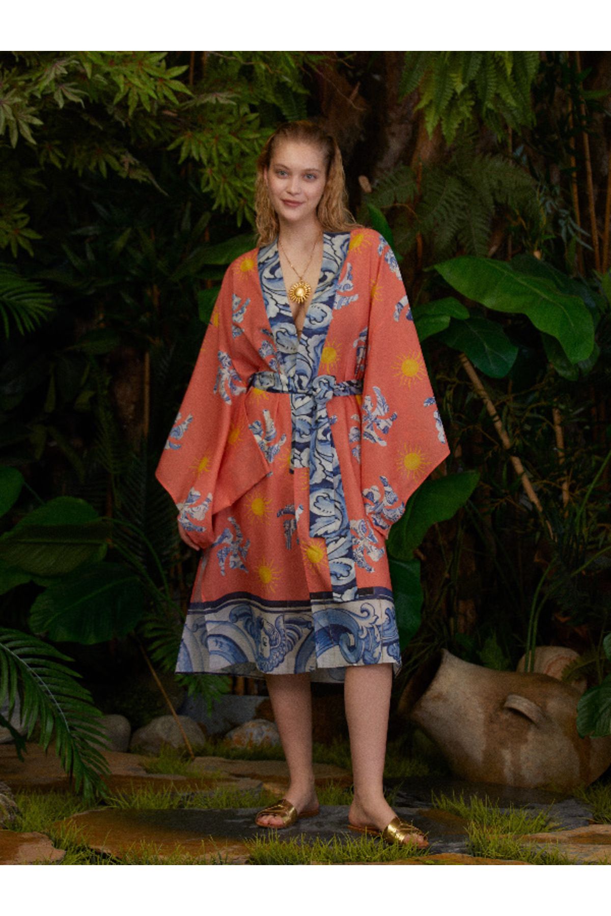 A MARILLA'S İSTANBUL Lisbon Pinwheels Kimono
