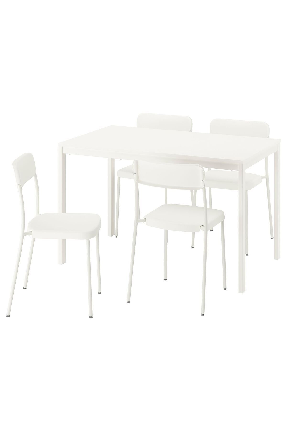 IKEA yemek masası takımı, yeşil-Tibbleby gri/yeşil, 4 sandalyeli, açılabilir, 120/180x74 cm