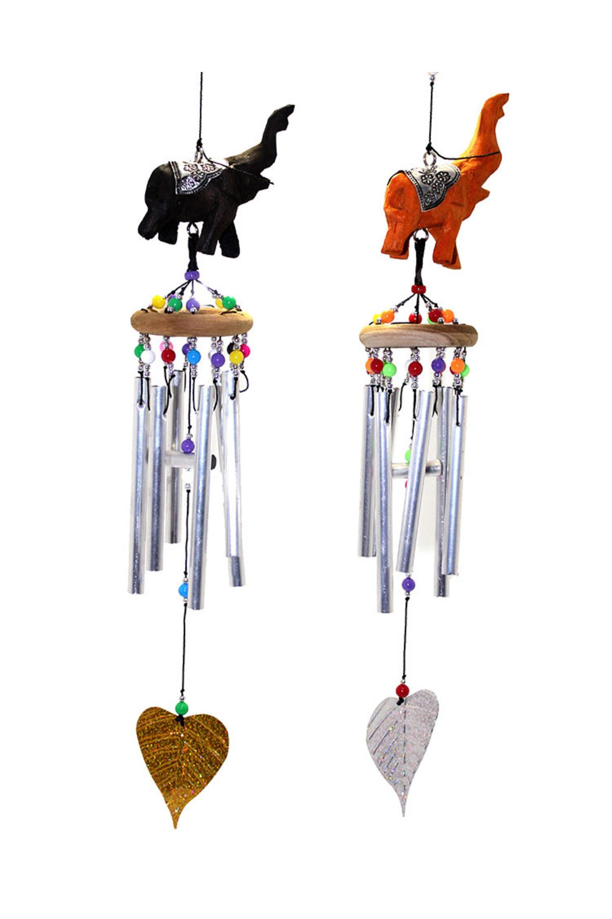 kuzenler store Üstü Ahşap Altı Metal Filli Rüzgar Çanı