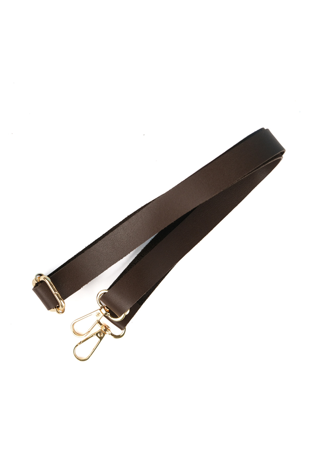 Prestij Boncuk Koyu Kahverengi Deri Ayarlanabilir Çanta Sapı Gold Detaylı Omuz Çapraz Askı