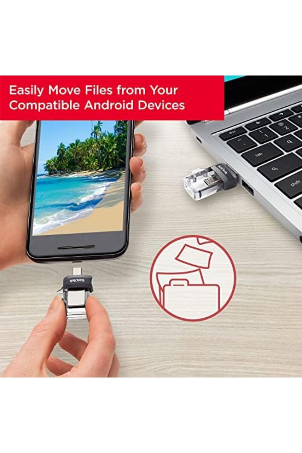 SanDisk-SanDisk Ultra Dual Drive M3.0 32GB – MicroUSB & USB 3.0 OTG Flash Drive for Android & PC - SDDD3-032 3