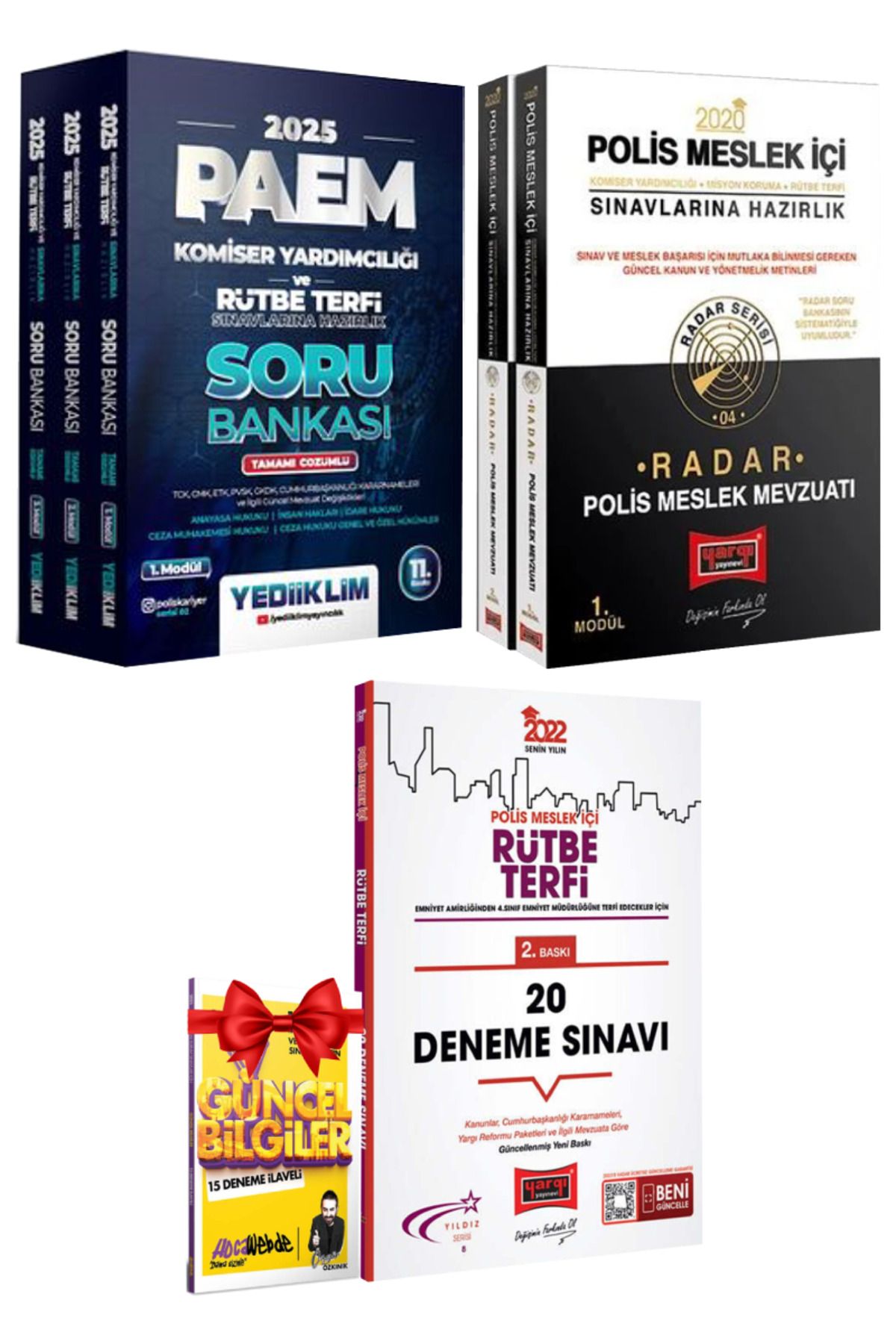Yediiklim Yayınları 2025 PAEM Komiser Yardımcılığı ve Rütbe Terfi Sınavı Soru Bankası+Radar Polis Meslek Mevzuatı+Deneme