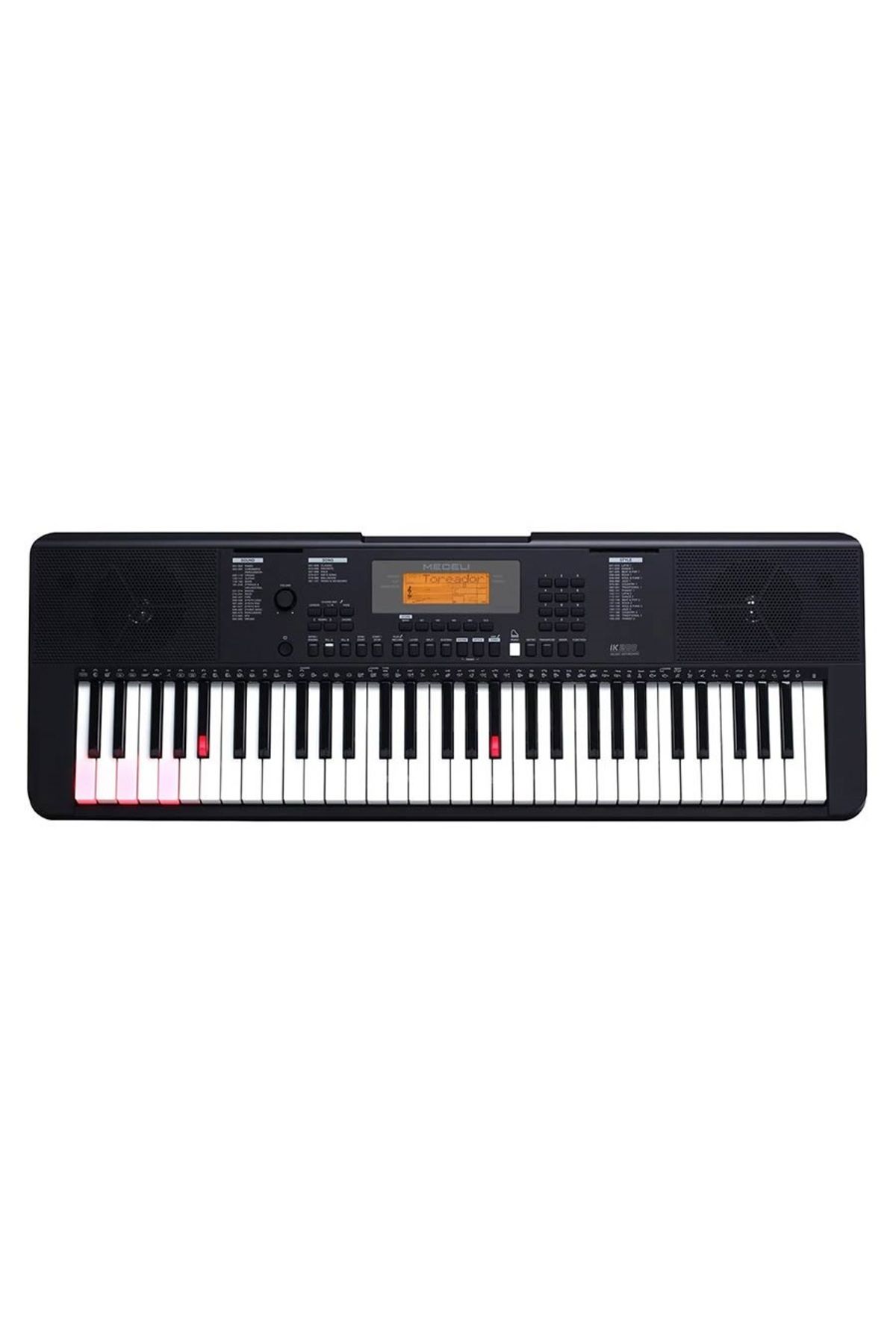 MEDELİ-Ik200 Portable Synthesizer, 61 Illuminated Keys, 585 Sounds, 202 Rhythms, USB, Microphone Input 2