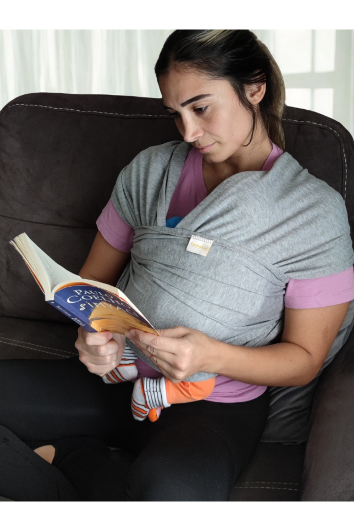 EGGBABY Pamuklu Esnek Ve Ergonomik Bebek Sling Yenidoğandan Itibaren Güvenli Taşıma fotoğrafı 5 (önizleme)