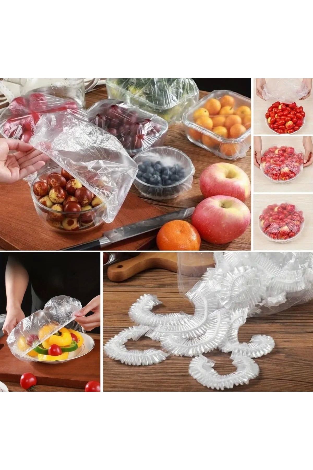 MELFSHOP 100 Adet Tazeliği Koruyan Tencere ve Tabak Bonesi Çok Amaçlı Kullan At Tabak Bonesi