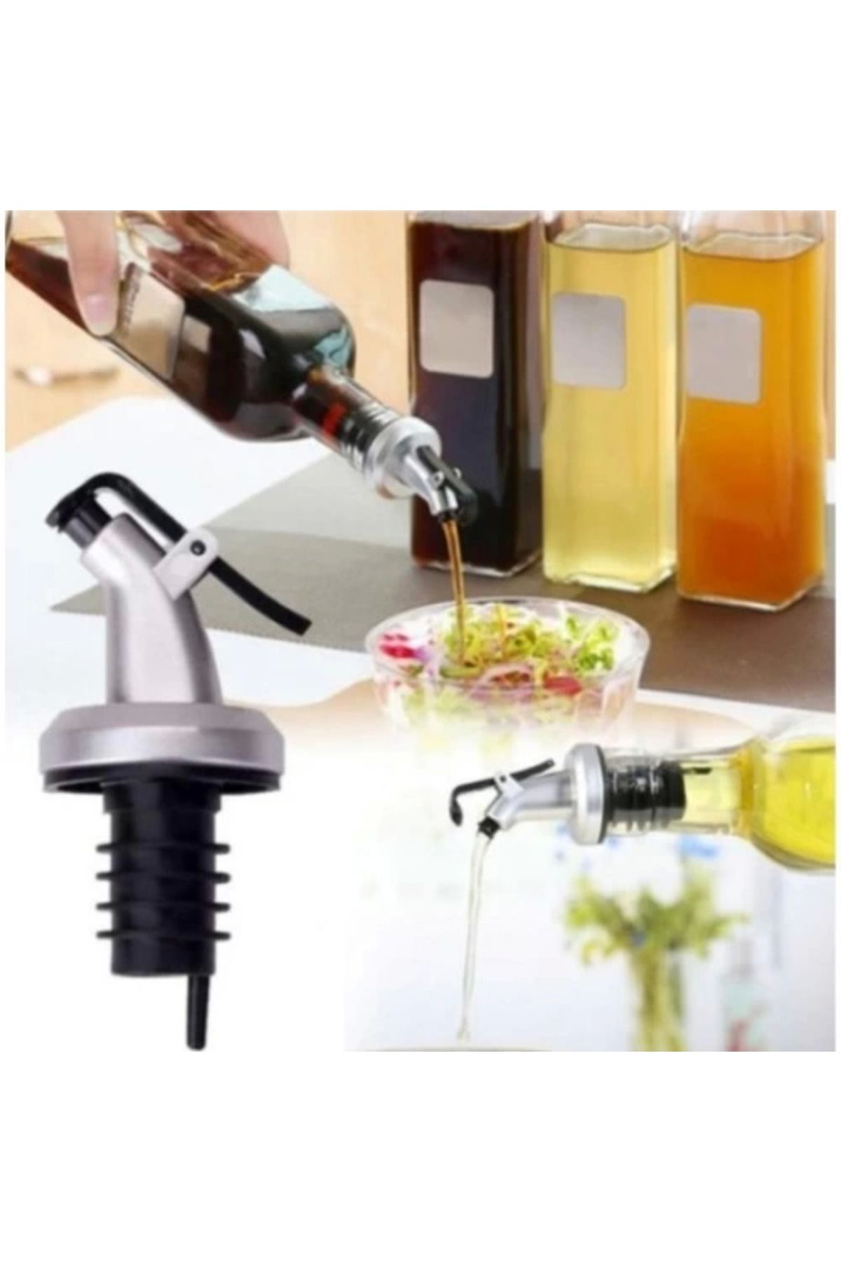 gizmurstore Sızdırmaz Kapaklı Şişe Tıpası Yağdanlık Ucu
