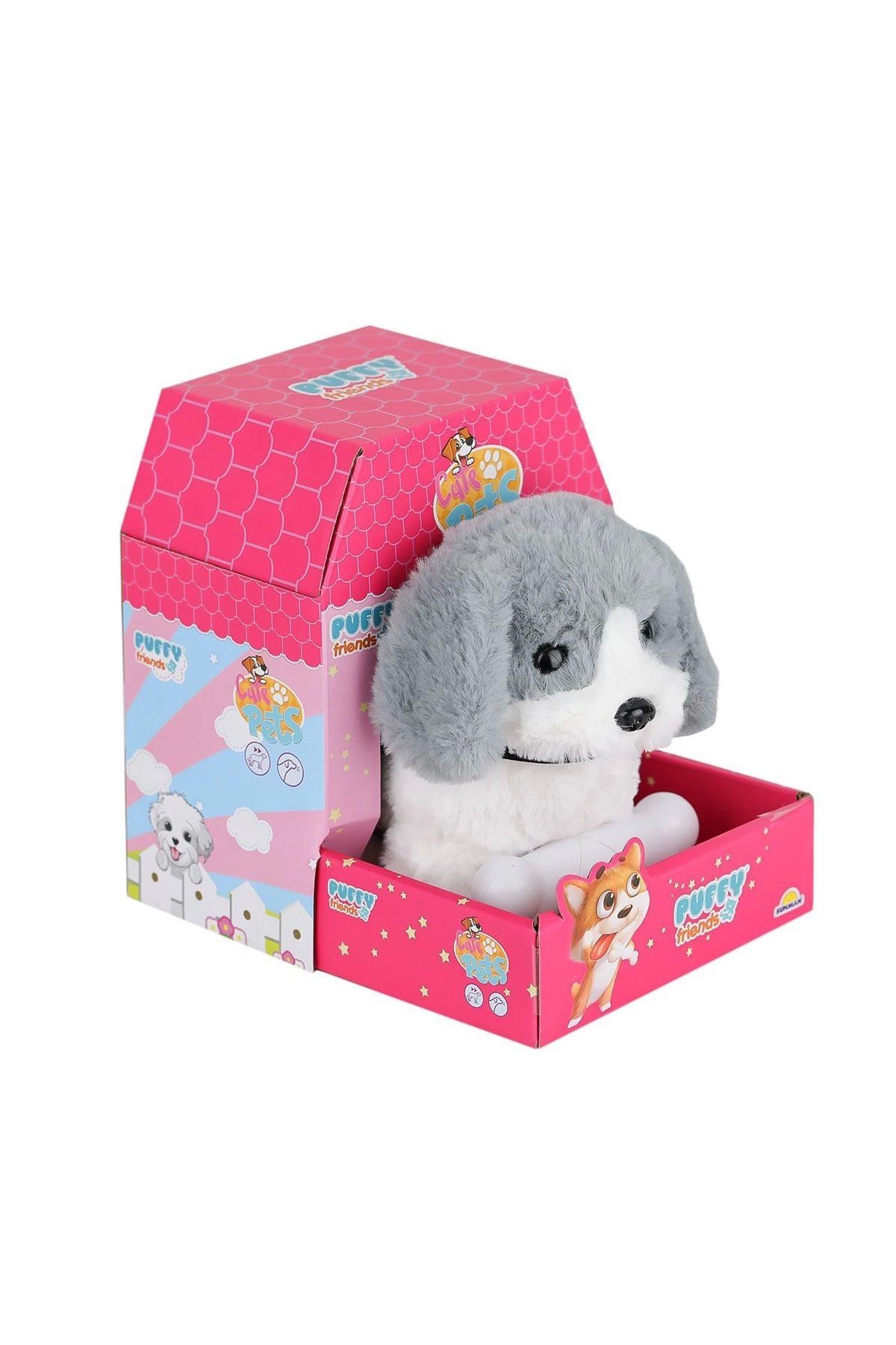 MT29 GİYİM 4247 Sesli Hareketli Peluş Köpek Gri