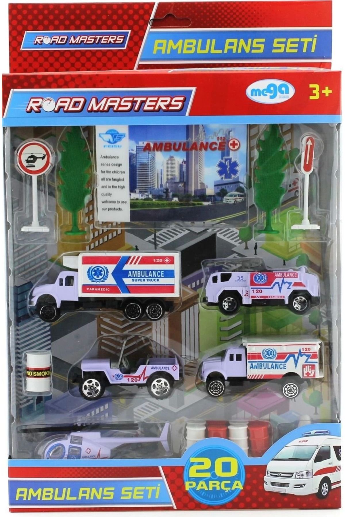 Heez Helikopterli Metal Ambulans Seti Jp9105