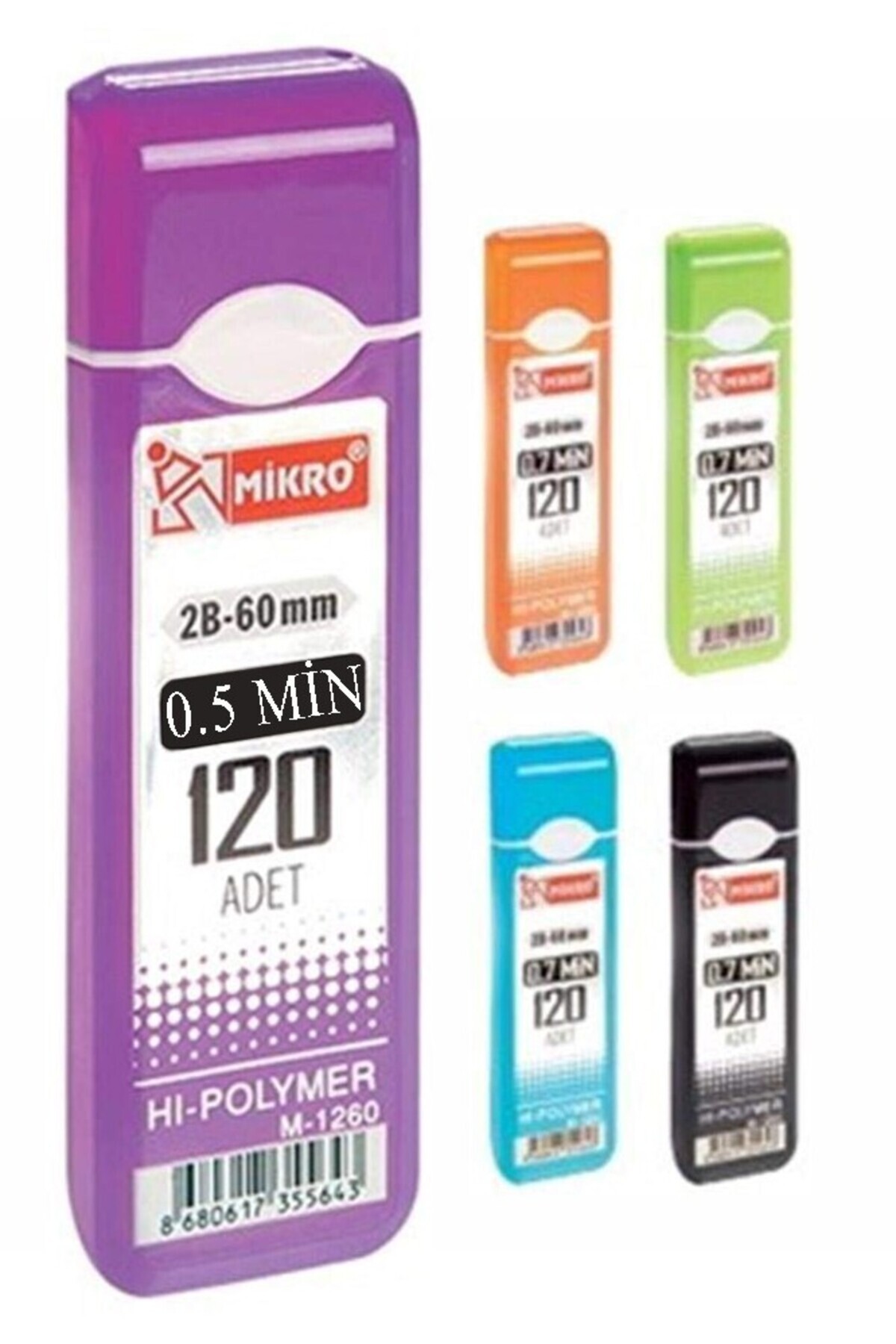 Artlantis Kalem Ucu 120 li 0.5 mm 2B 1 Adet Çoklu Versatil Kalem Uç Mekanik Uçlu Otomatik Kurşun Mikro Kalem U