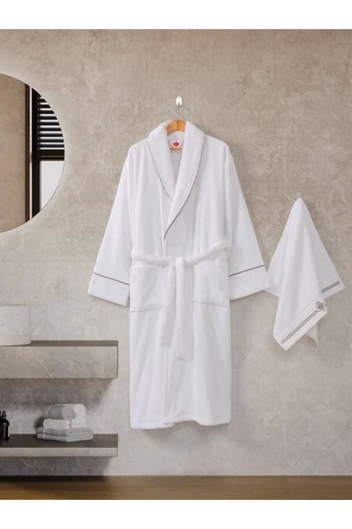 Angoravi Cotton Box Classic Bornoz Seti Güher L-XL Erkek