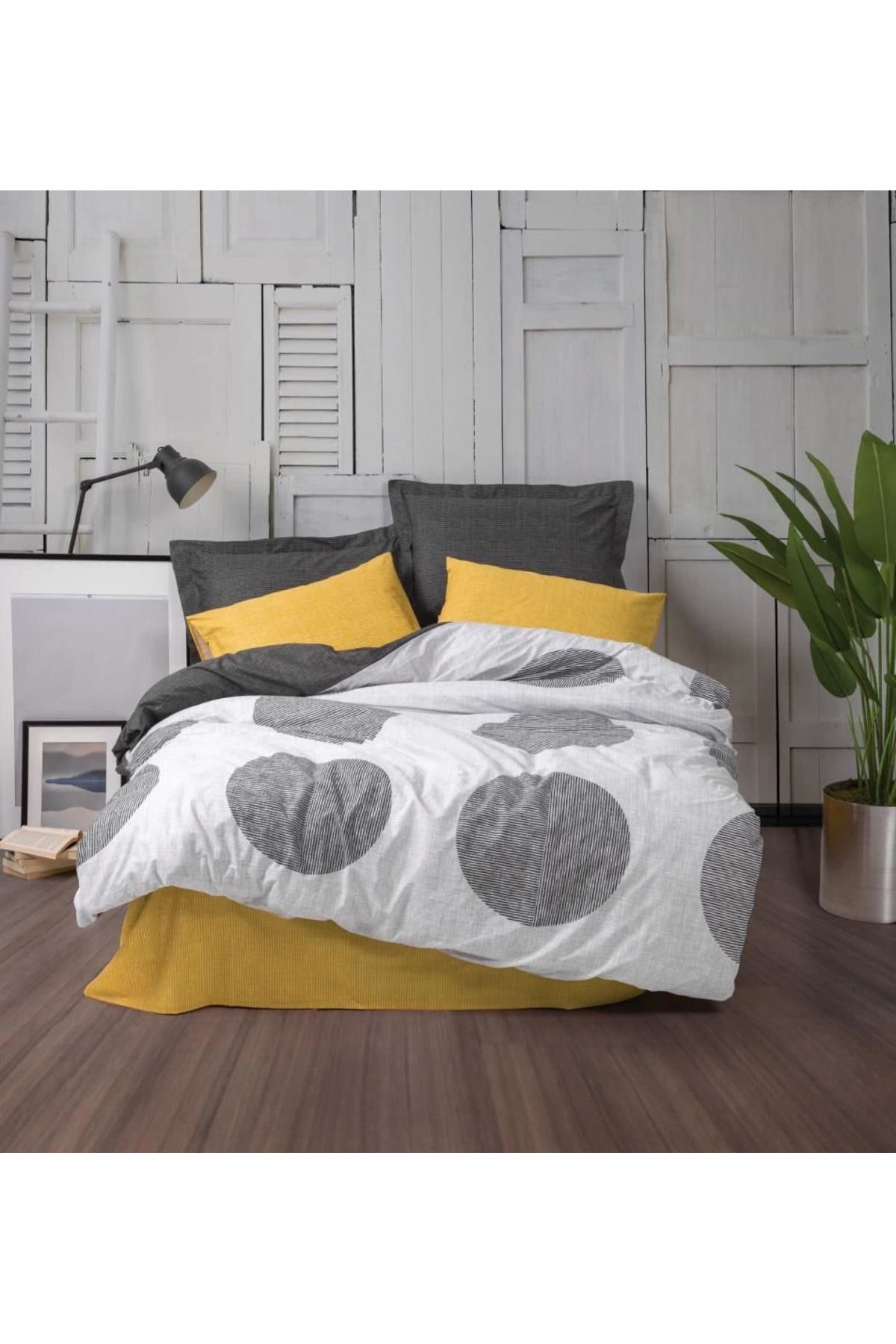 hayalimsah Cotton Box Modern Çift Kişilik Nevresim Takımı Dappled Sarı