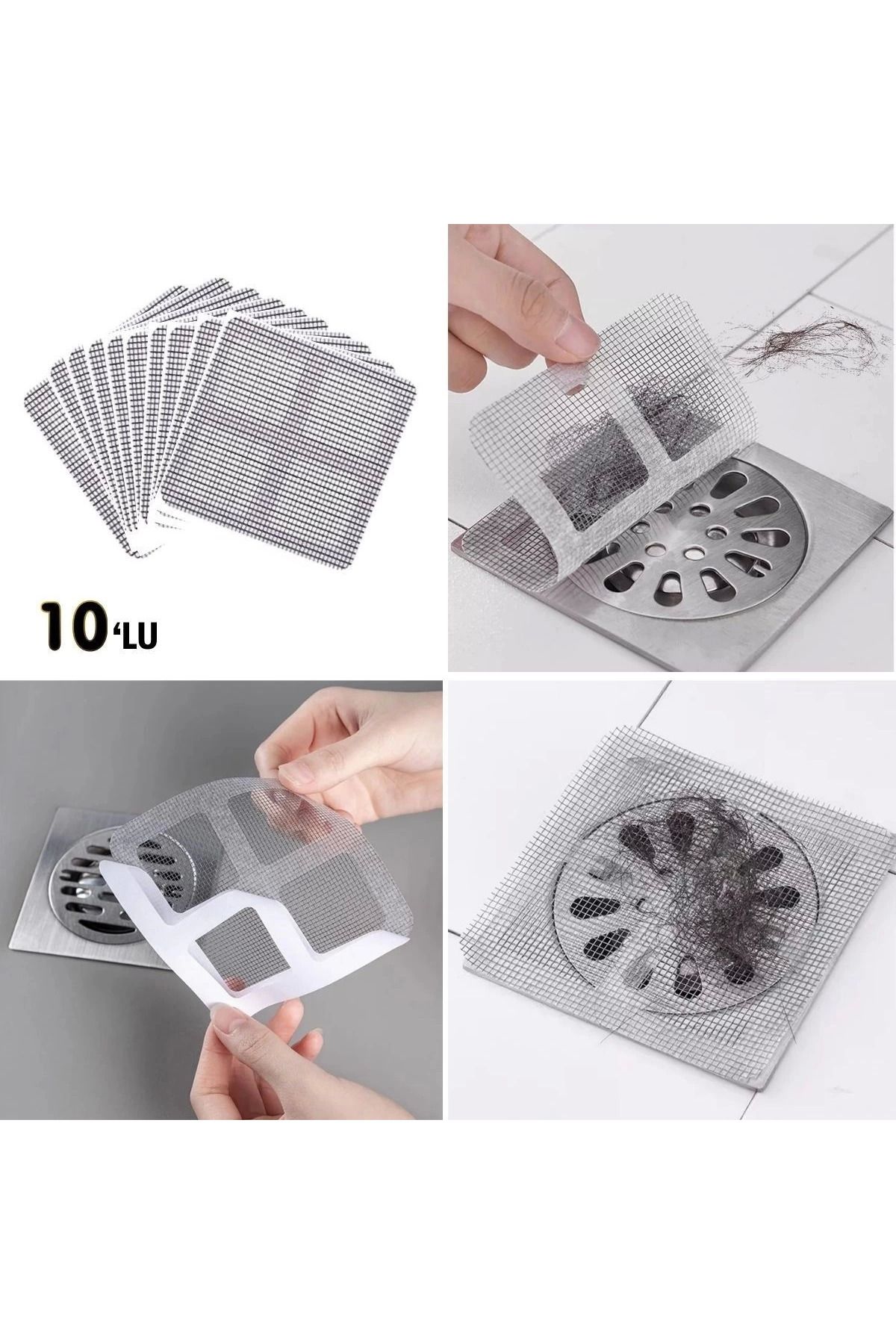 ÖYKÜ VE YİĞİT 10'lu Banyo ve Mıutfak Lavabo Koku Önleyici ve Haşere Böcek Önleyici Gider Filtresi