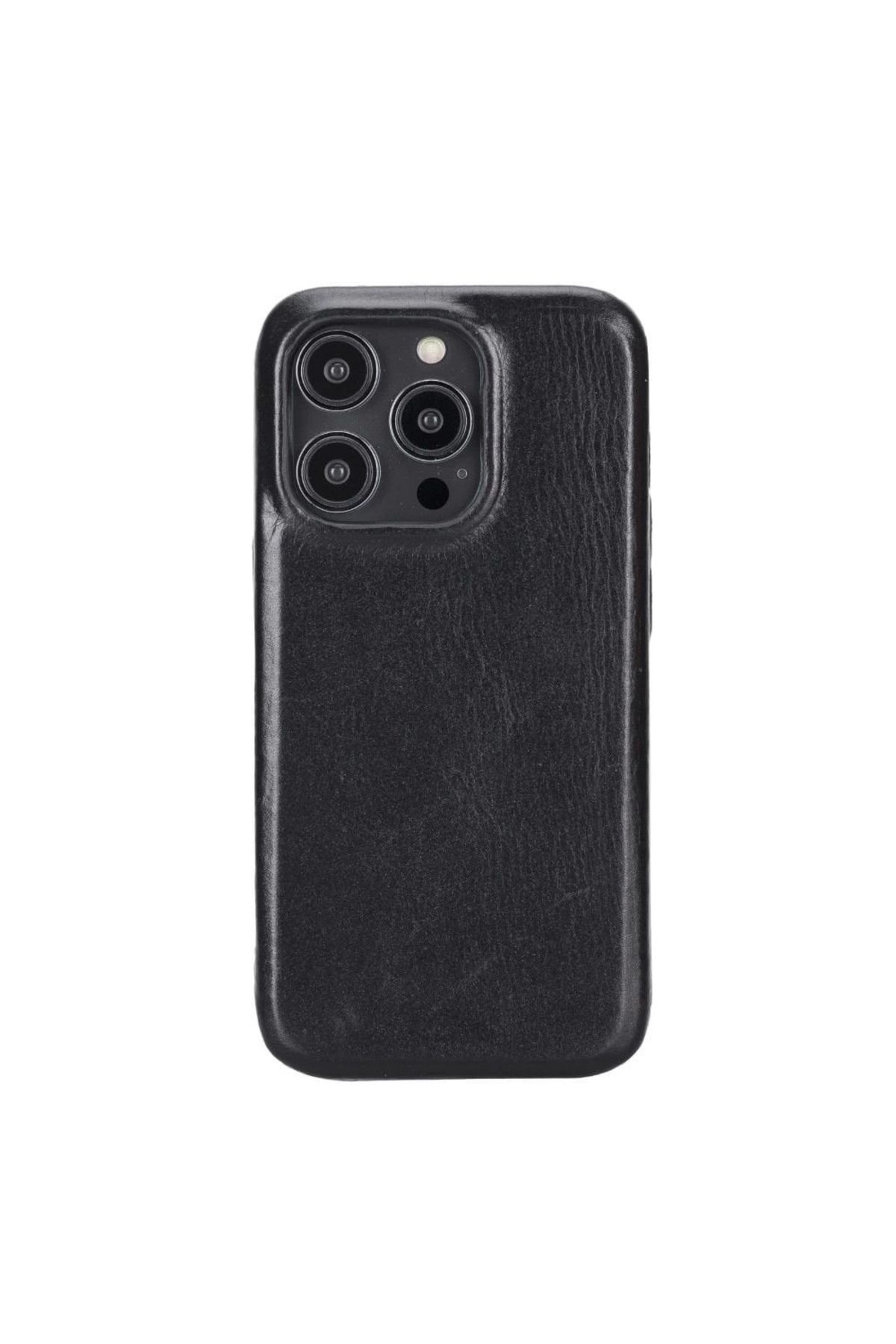 Angoravi Apple iPhone 14 Pro Uyumlu Deri Arka Kapak ROCK RST1