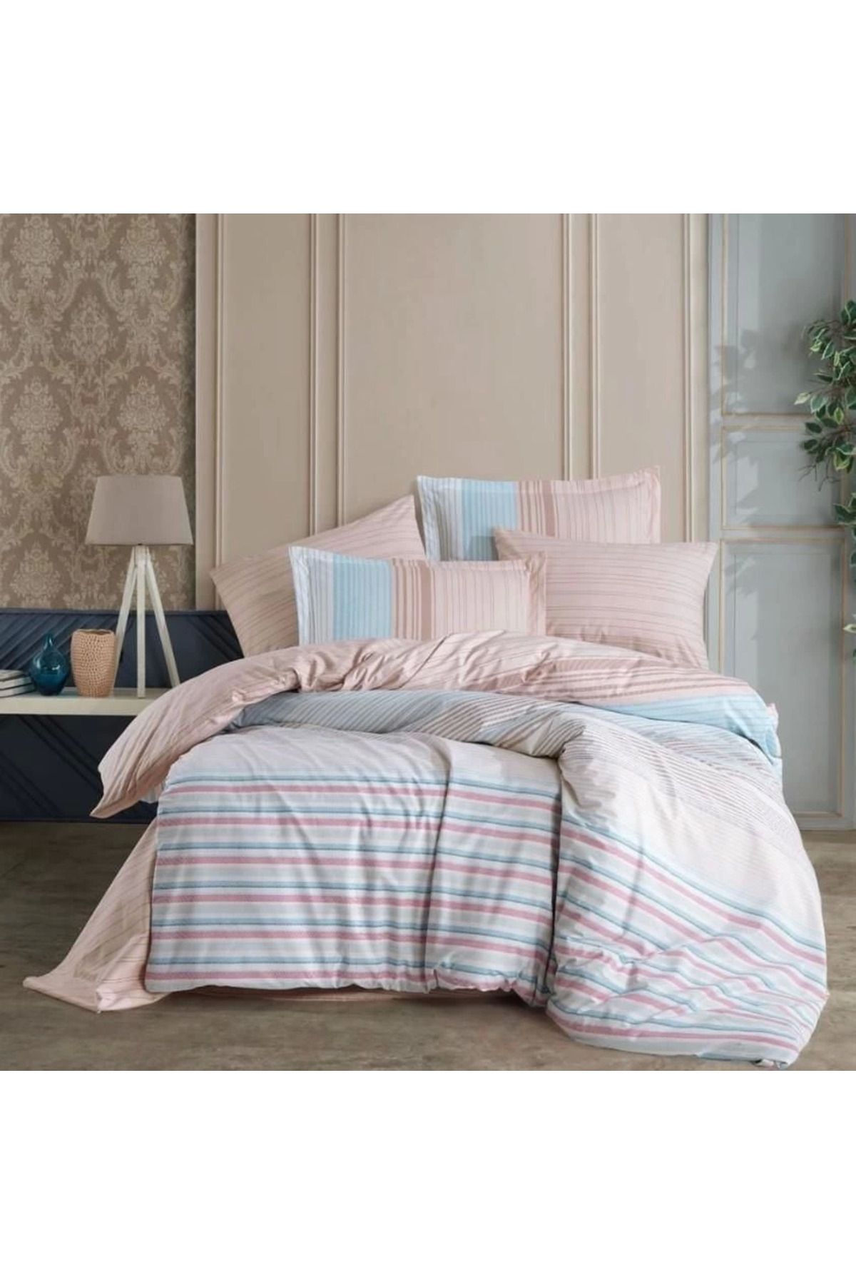 ÖYKÜ VE YİĞİT Hobby Çift Kişilik Poplin Nevresim Trella Turkuaz