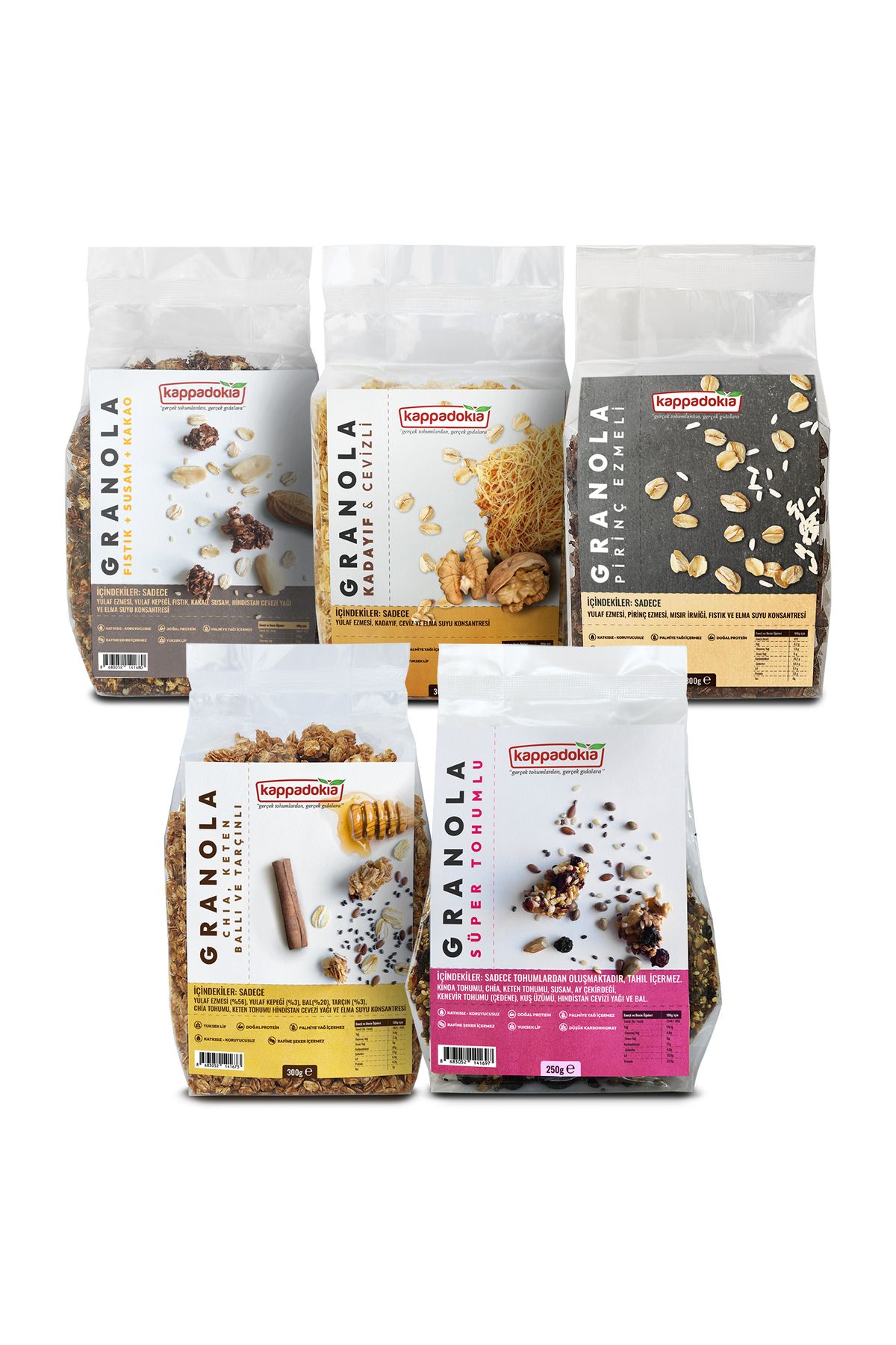 KAPPADOKİA Granola - 5'li Set - Farklı Lezzetler