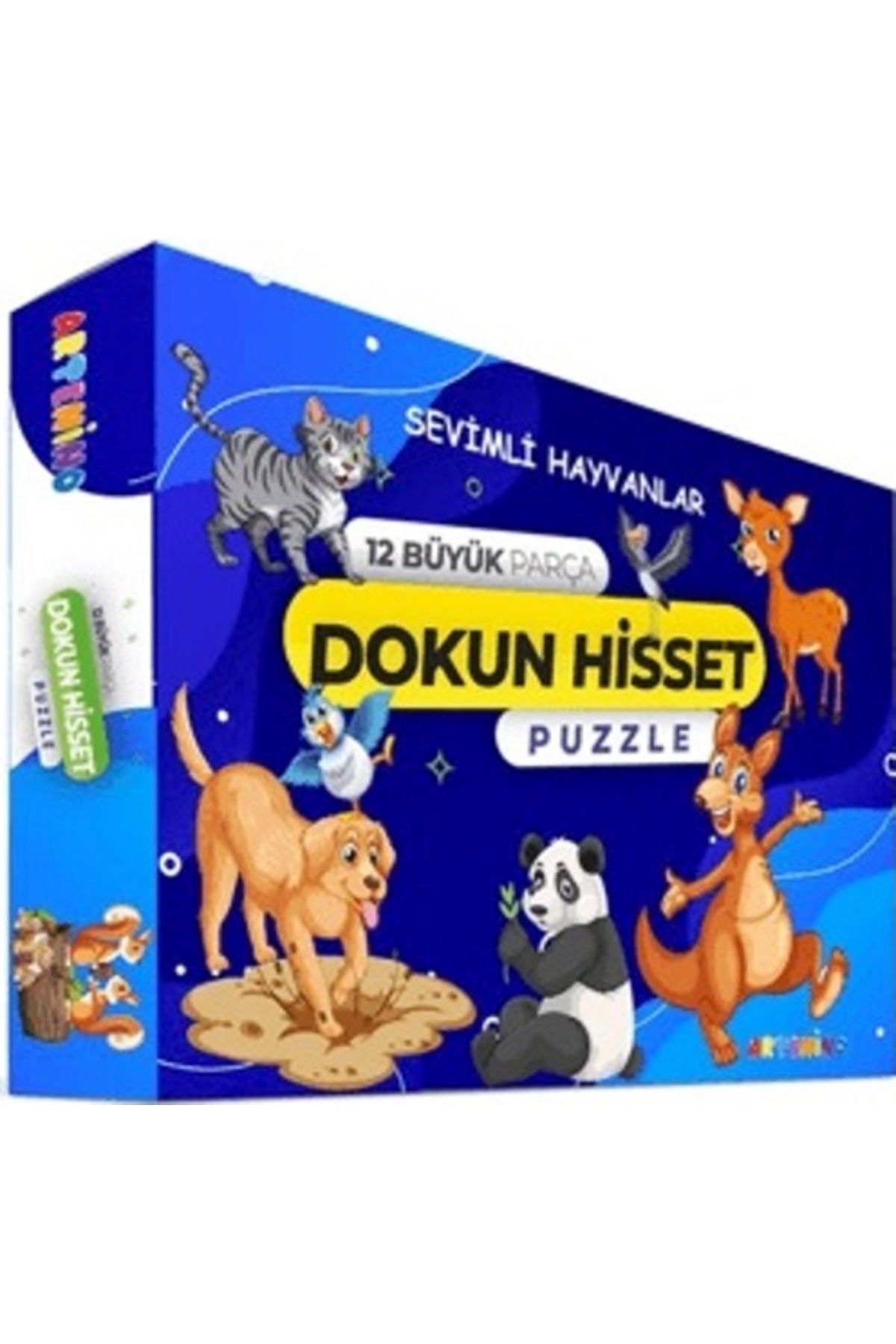 Artenino Sevimli Hayvanları 12 Büyük Parça Dokun Hisset Puzzle
