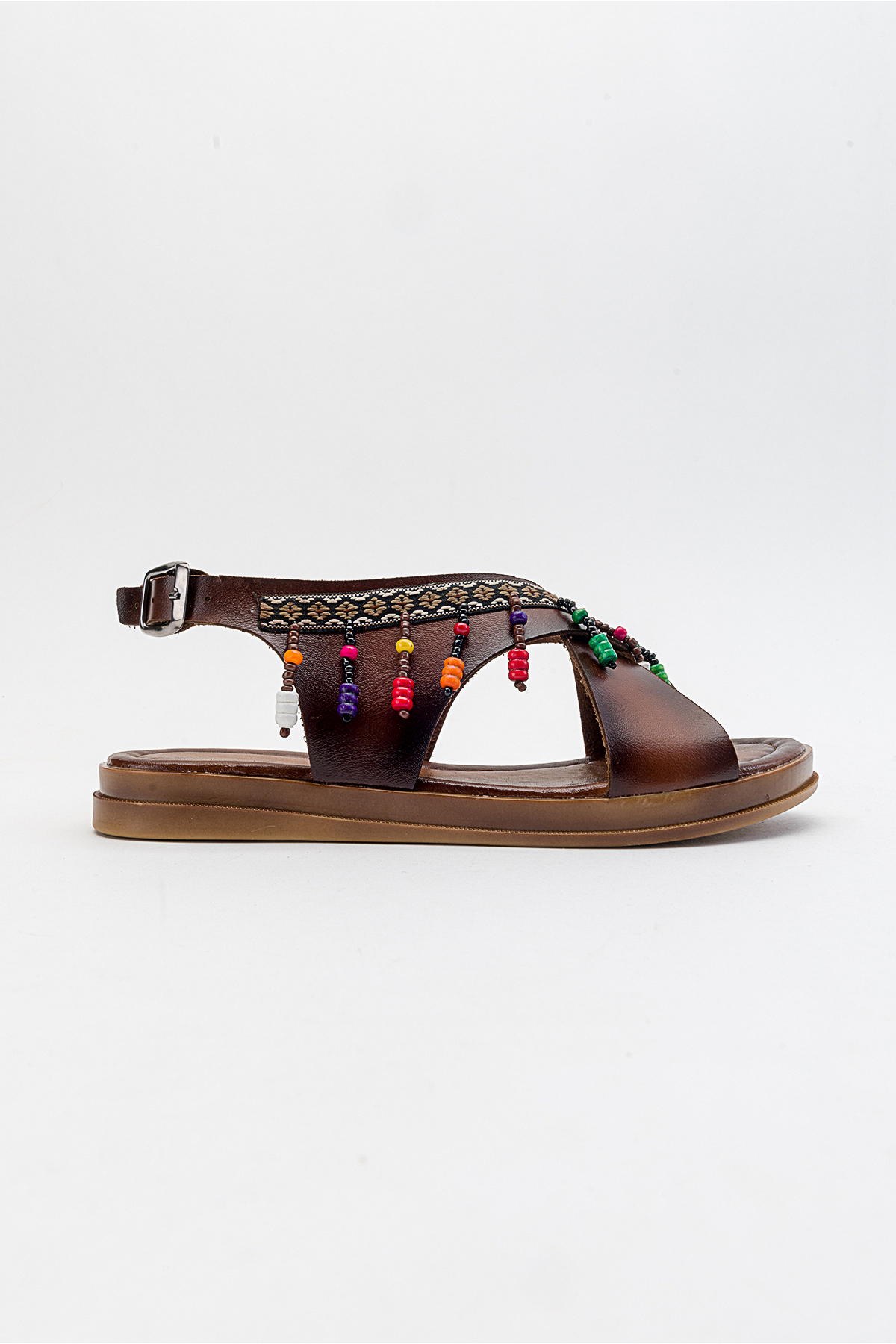 Lively Stylish  Saver Düz Çapraz Bant Bodrum Sandalet - Görsel 4