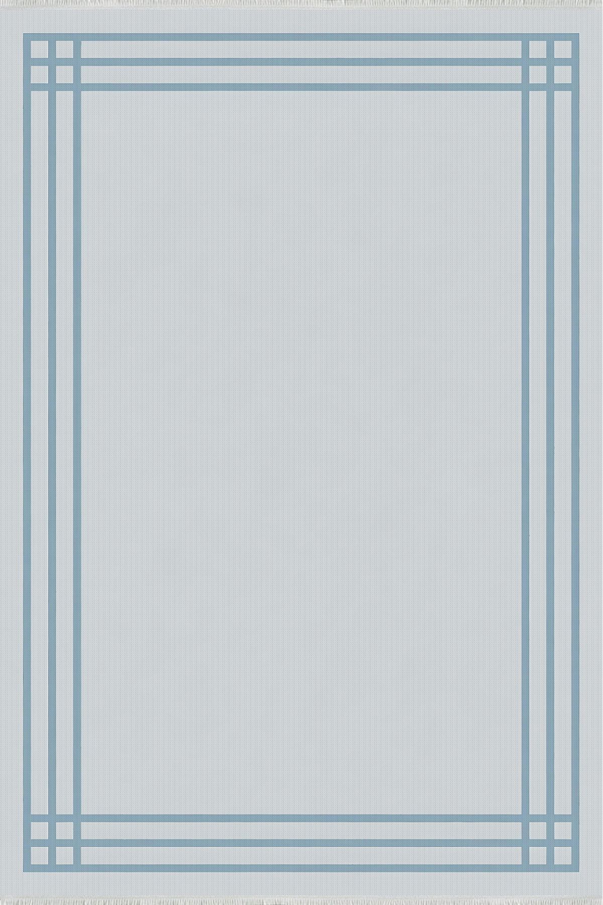 Home Minimal Buz Mavi Salon Halısı Kaymaz Taban 160x230 cm